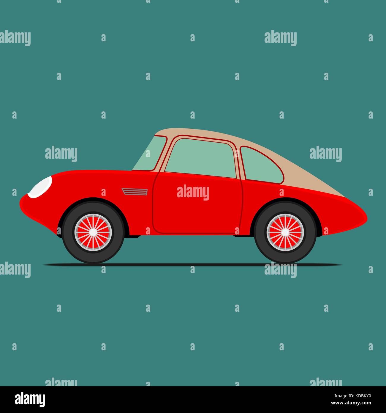 Red Sport car. Isolated on green background Stock Vector Image & Art ...