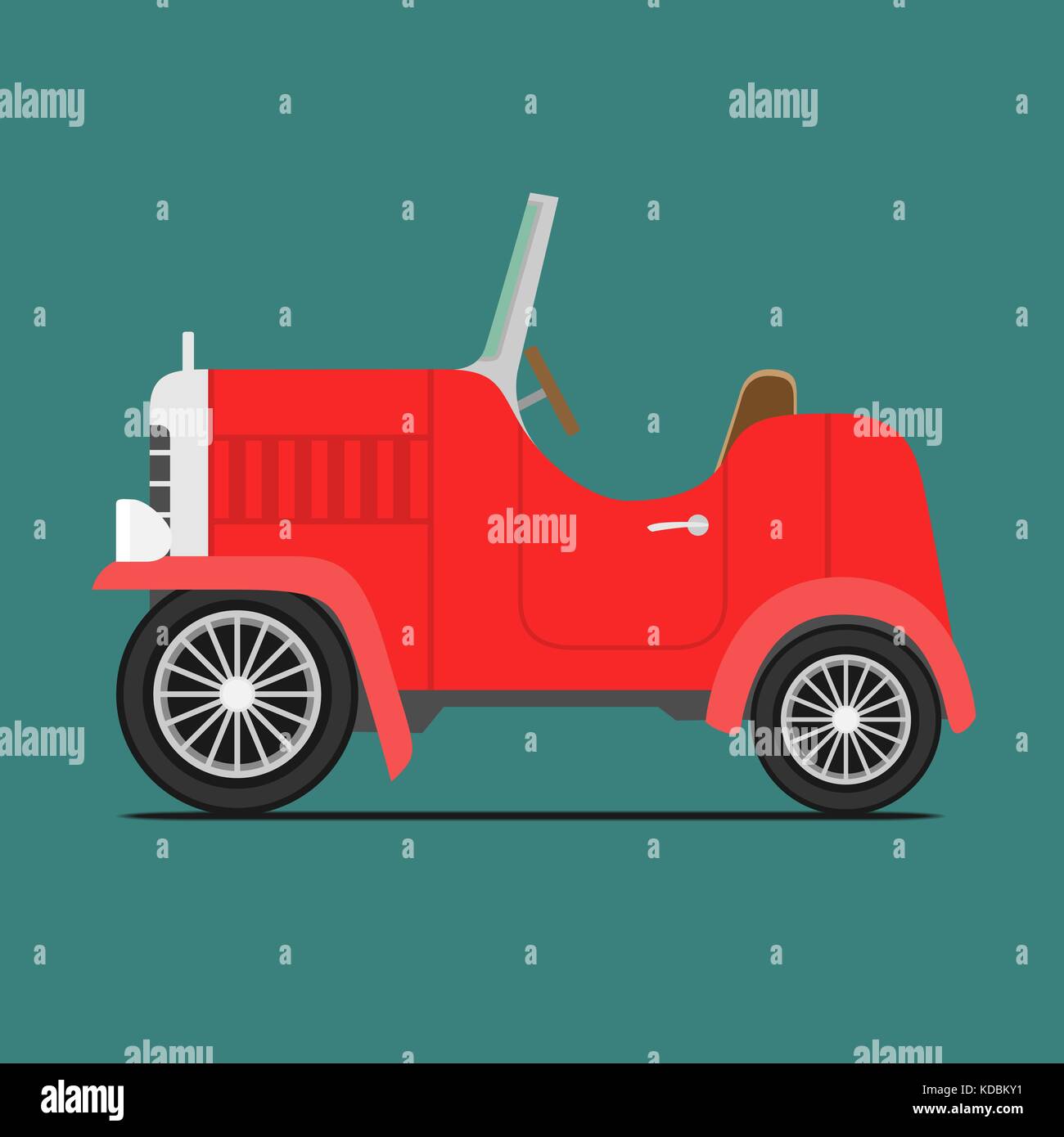 Red Sport car. Isolated on green background Stock Vector Image & Art ...