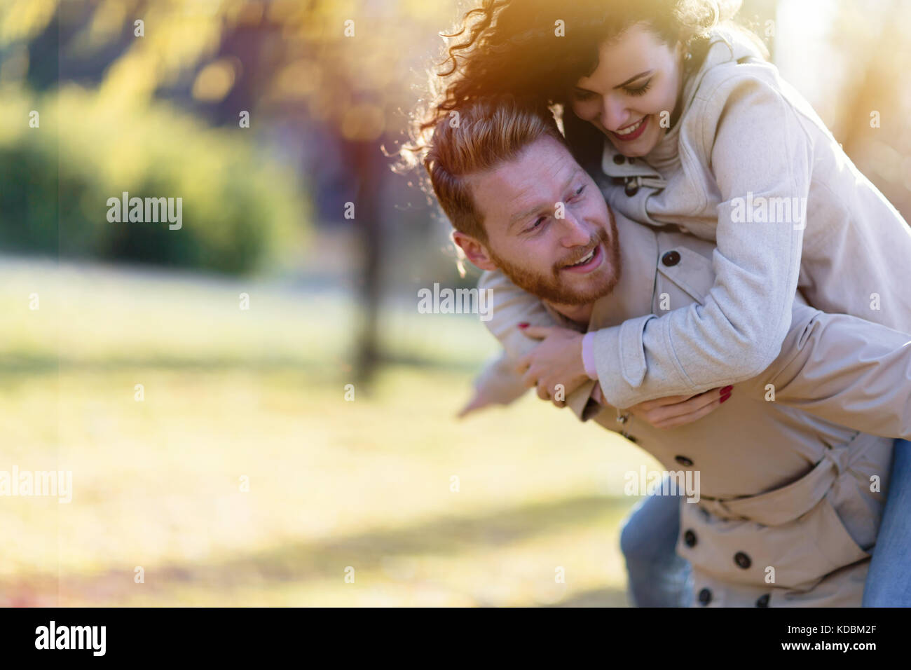 Playful young couple man woman hi-res stock photography and images - Alamy