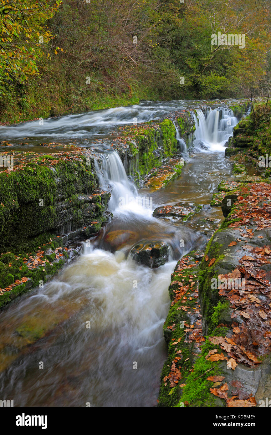 Sgwd y Pannwr Waterfall in the Brecon Beacon National Park Stock Photo