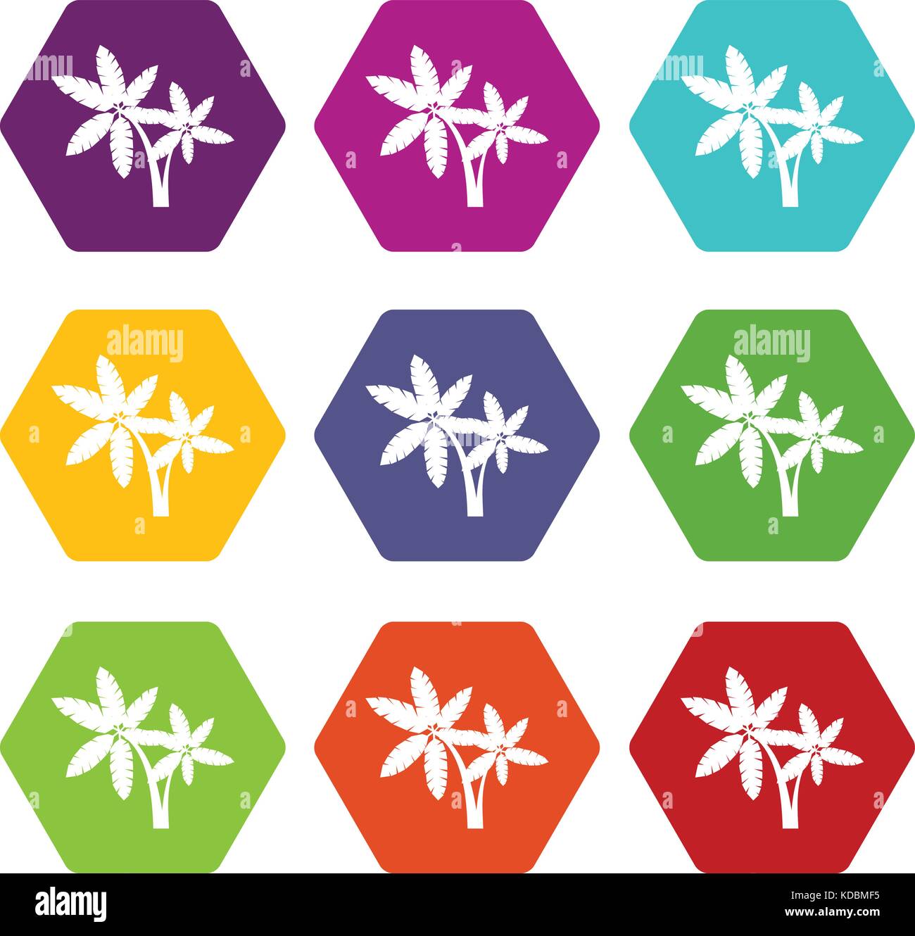 Palma icon set color hexahedron Stock Vector Image & Art - Alamy