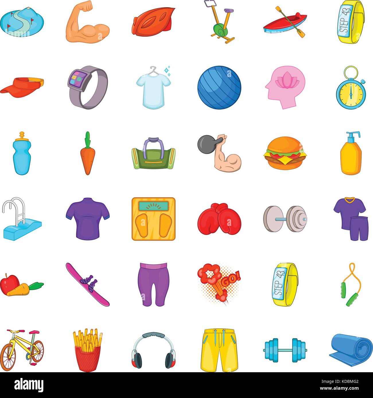Athlete icons set, cartoon style Stock Vector Image & Art - Alamy