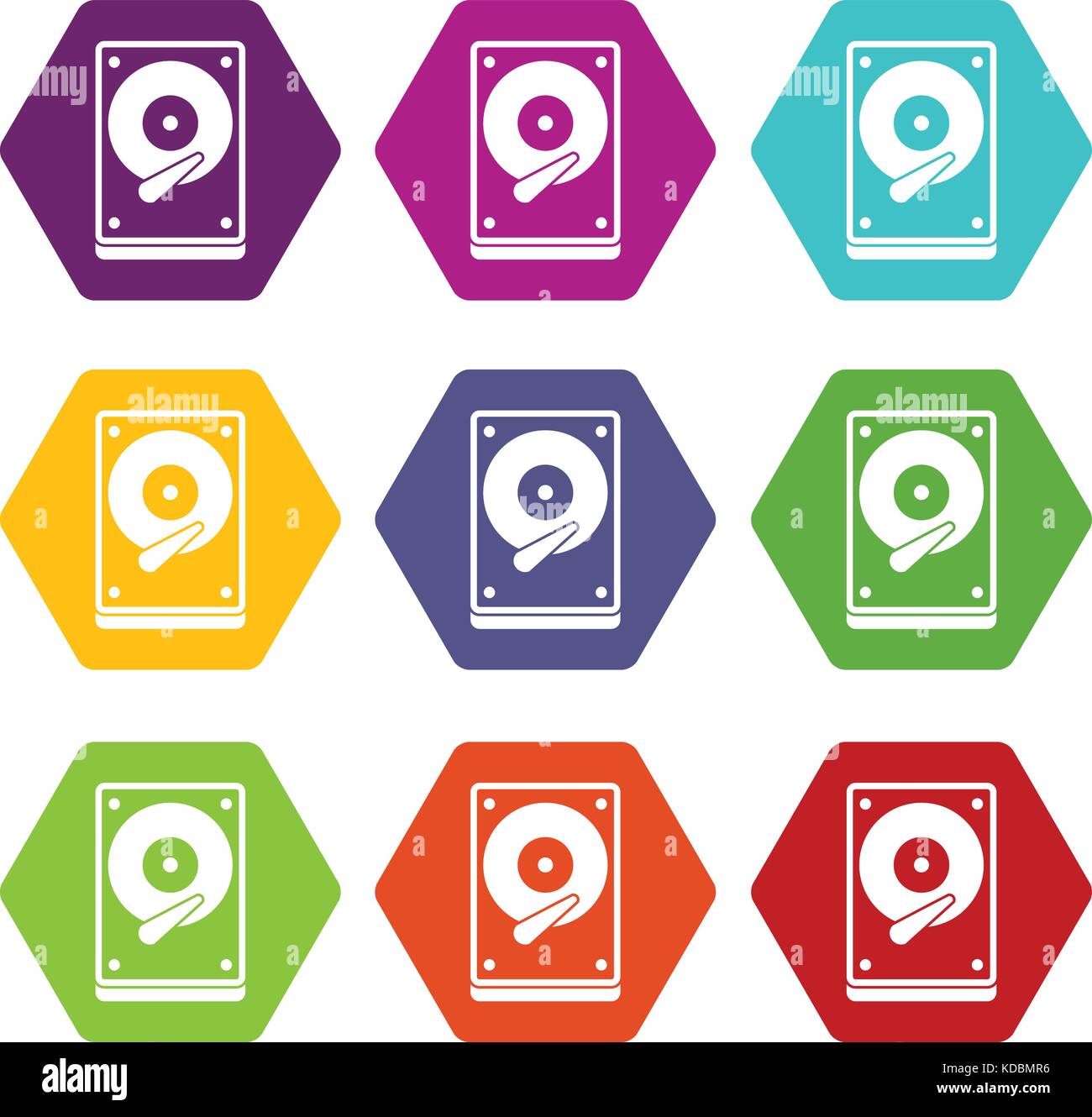 HDD icon set color hexahedron Stock Vector Image & Art - Alamy