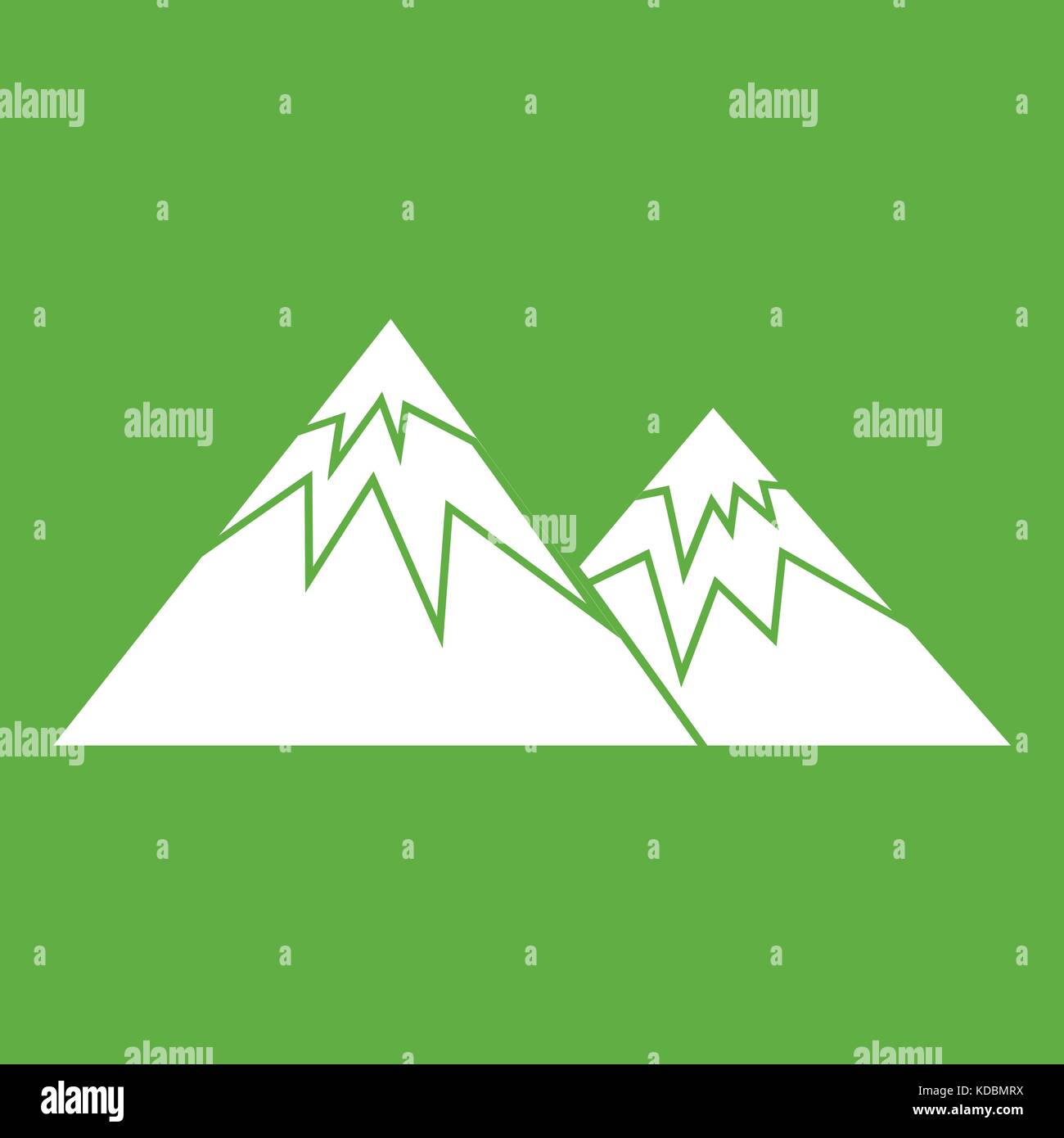 Swiss alps icon green Stock Vector