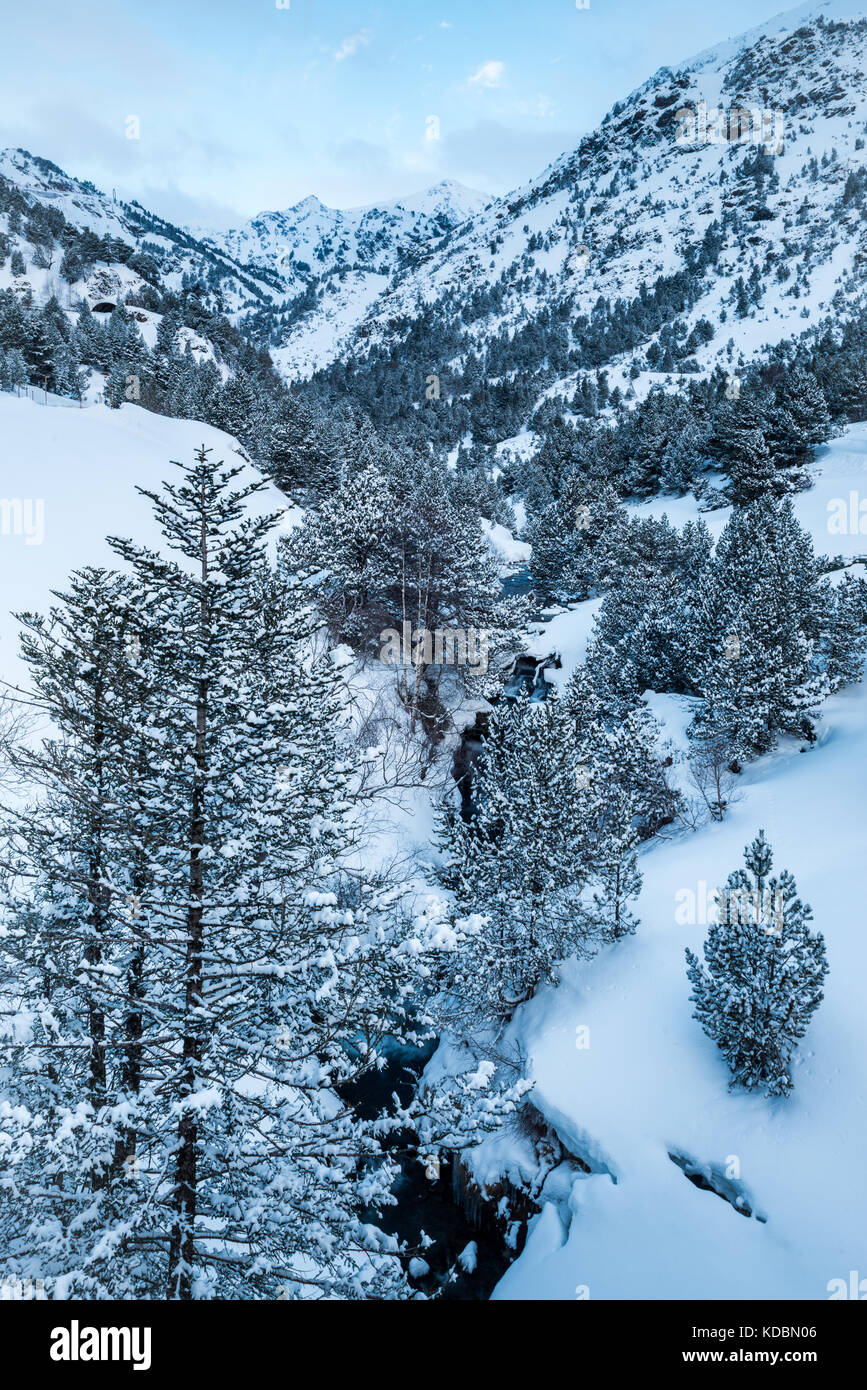 Overview of the Ordino valley in Andorra Stock Photo