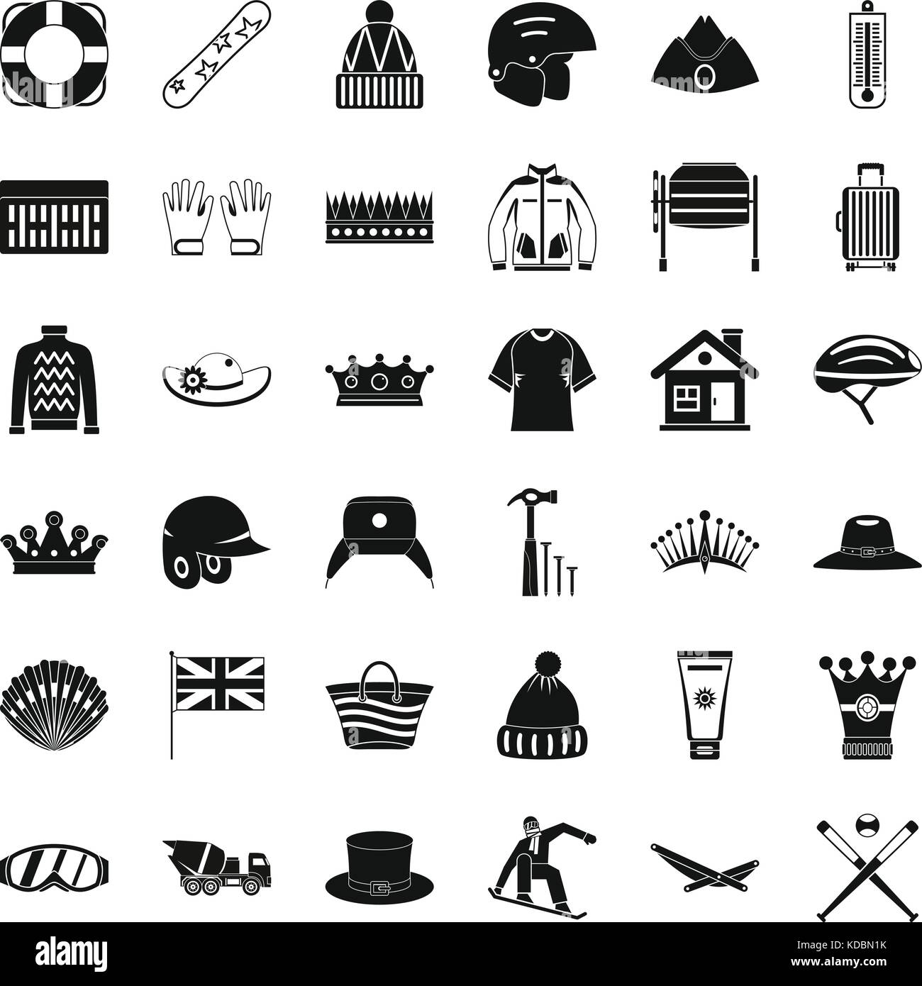 Winter icons set, simple style Stock Vector Image & Art - Alamy