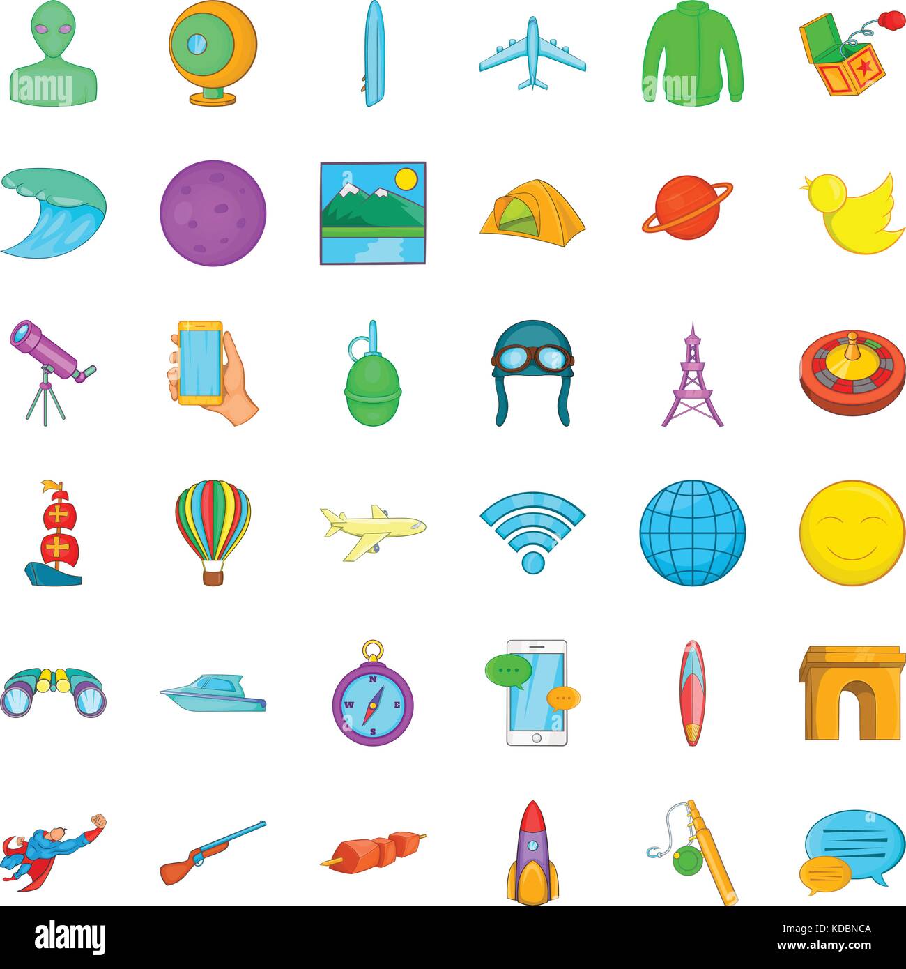 Planet icons set, cartoon style Stock Vector Image & Art - Alamy