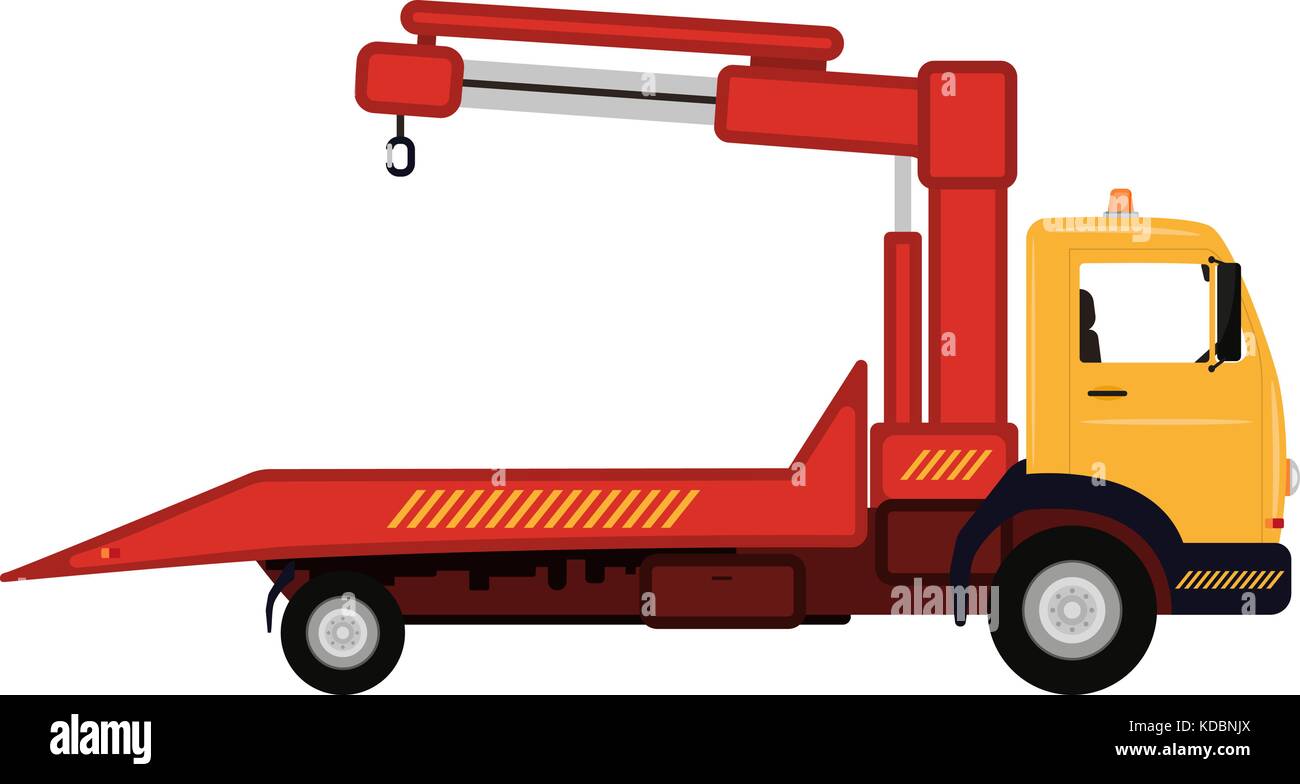 Vector illustration cartoon car tow truck Stock Vector