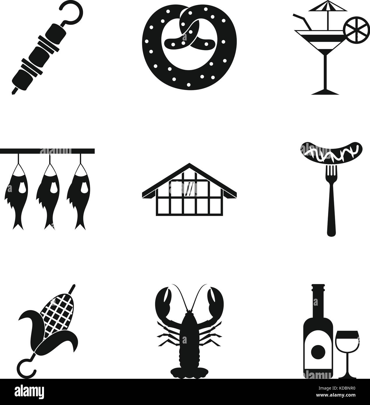 Dried fish icons set, simple style Stock Vector Image & Art - Alamy