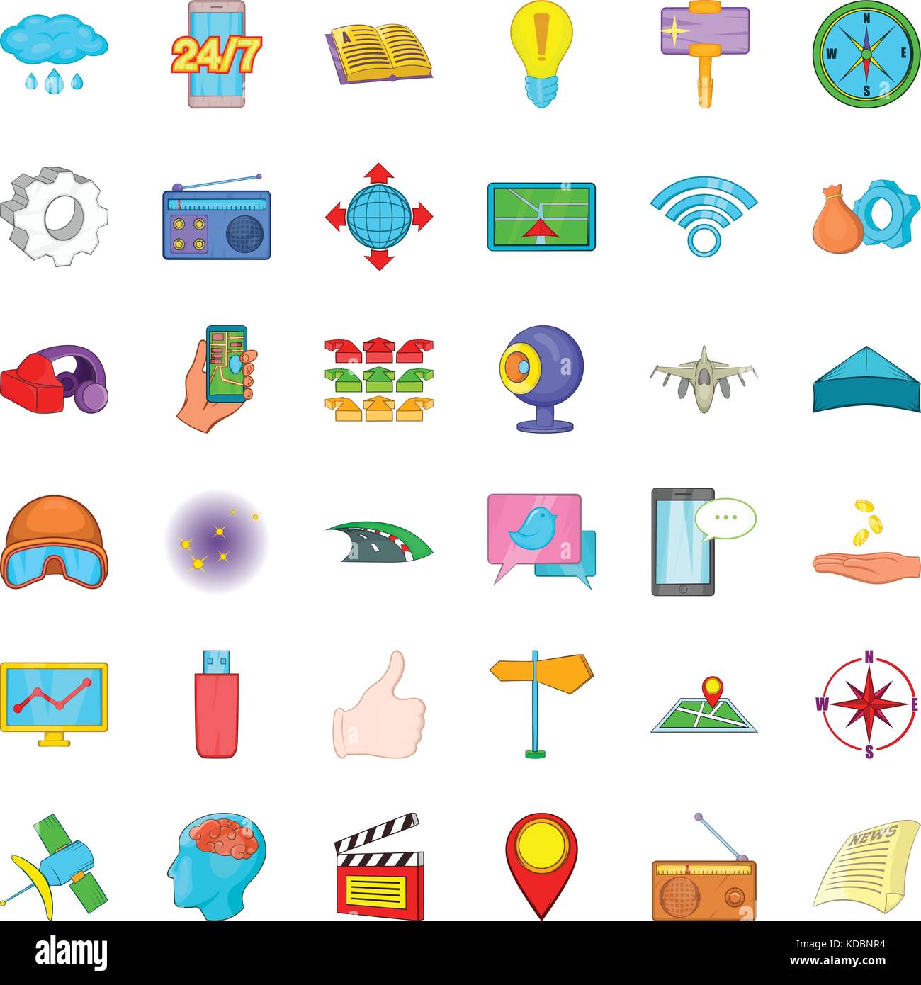Road icons set, cartoon style Stock Vector Image & Art - Alamy
