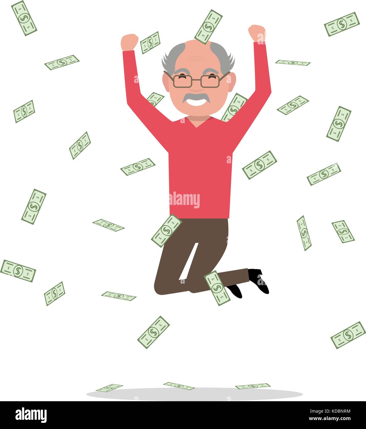 Cartoon old man with money hi-res stock photography and images - Alamy