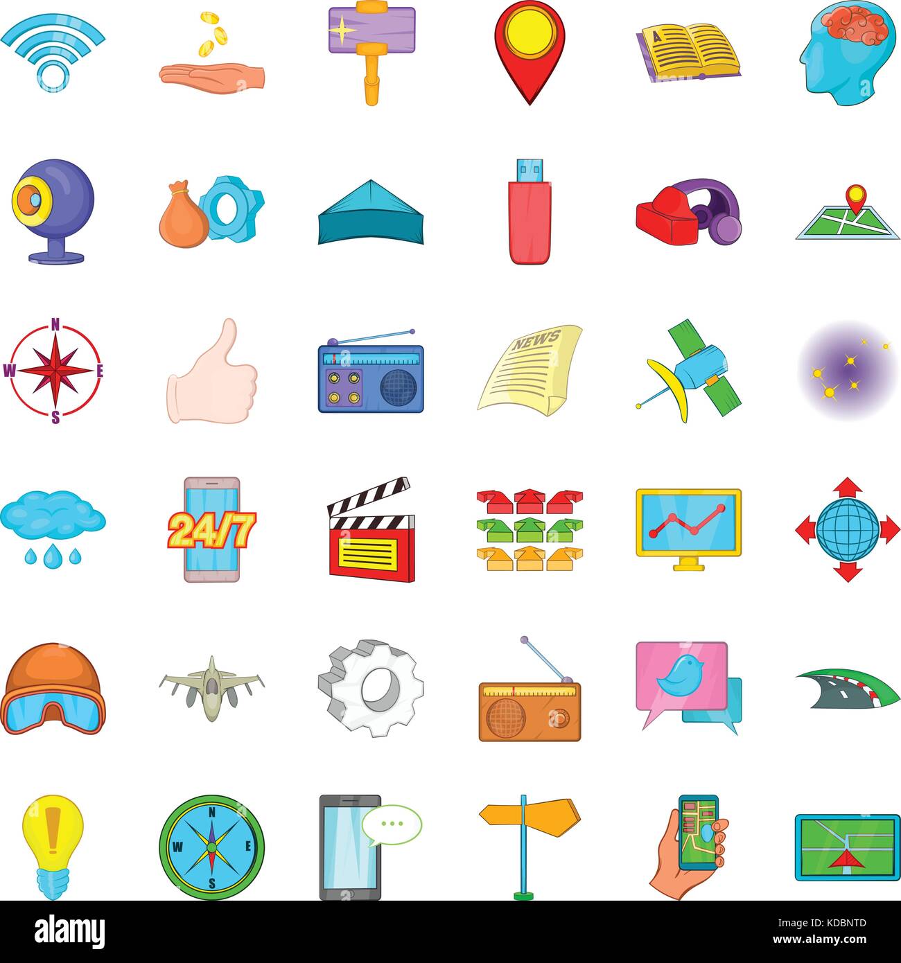 Compass icons set, cartoon style Stock Vector Image & Art - Alamy