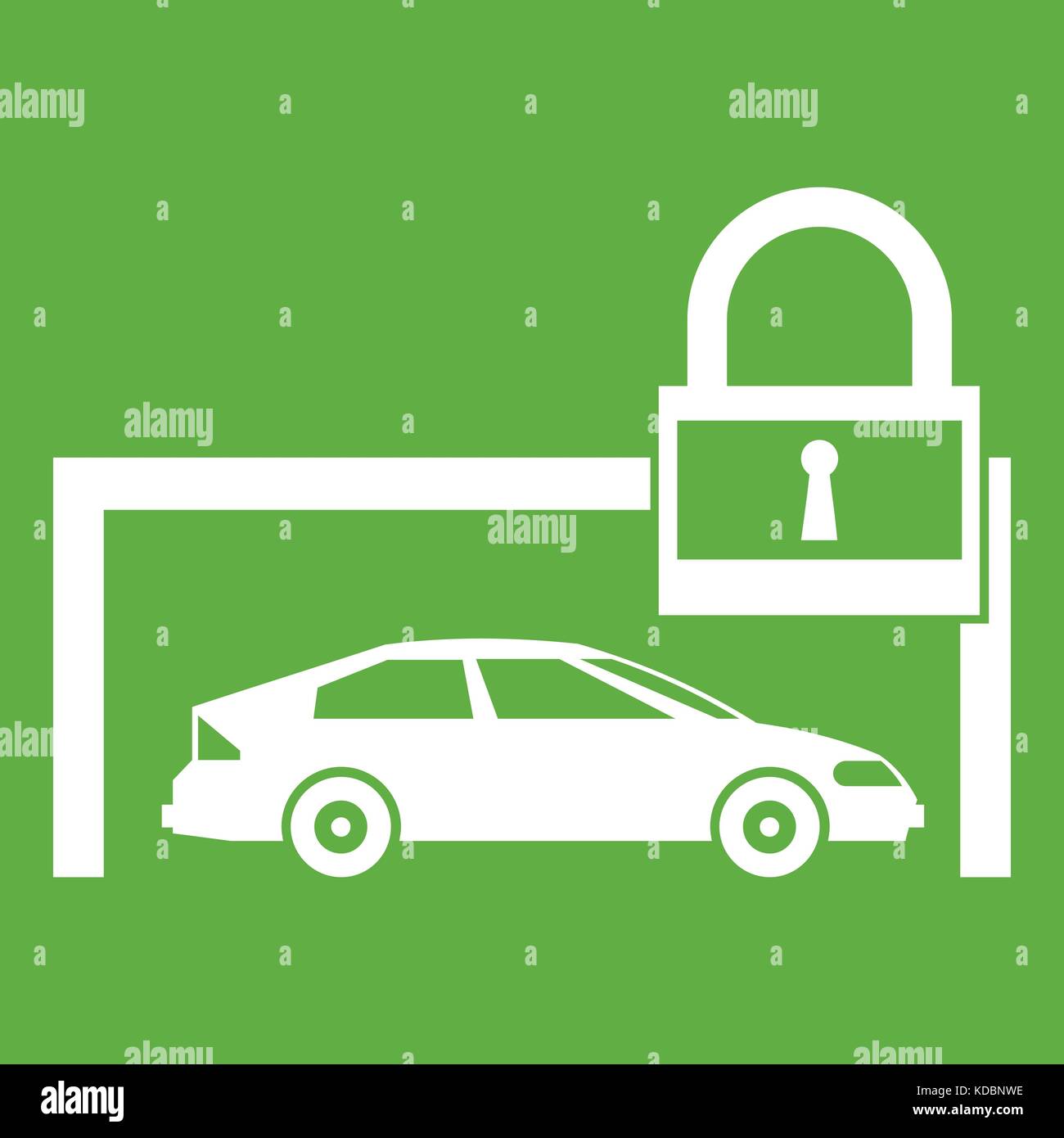 Car and padlock icon green Stock Vector Image & Art Alamy