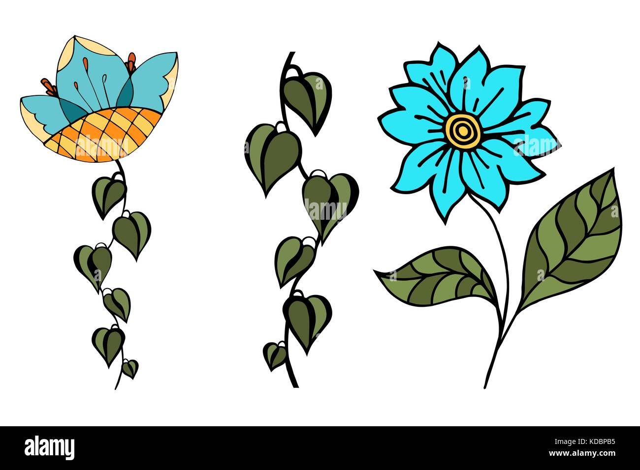 Vector Beautiful Flowers Floral Design Element Illustration Stock
