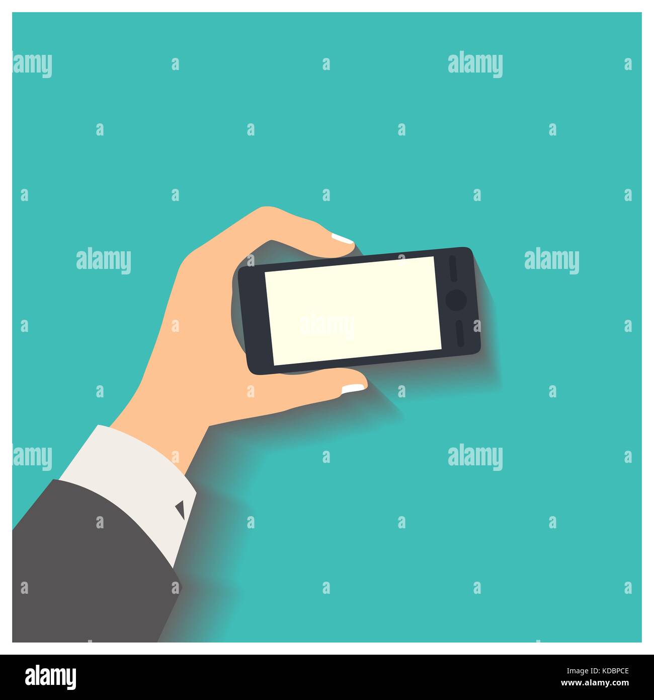 Flat design style vector illustration. Business hand holding smart ...