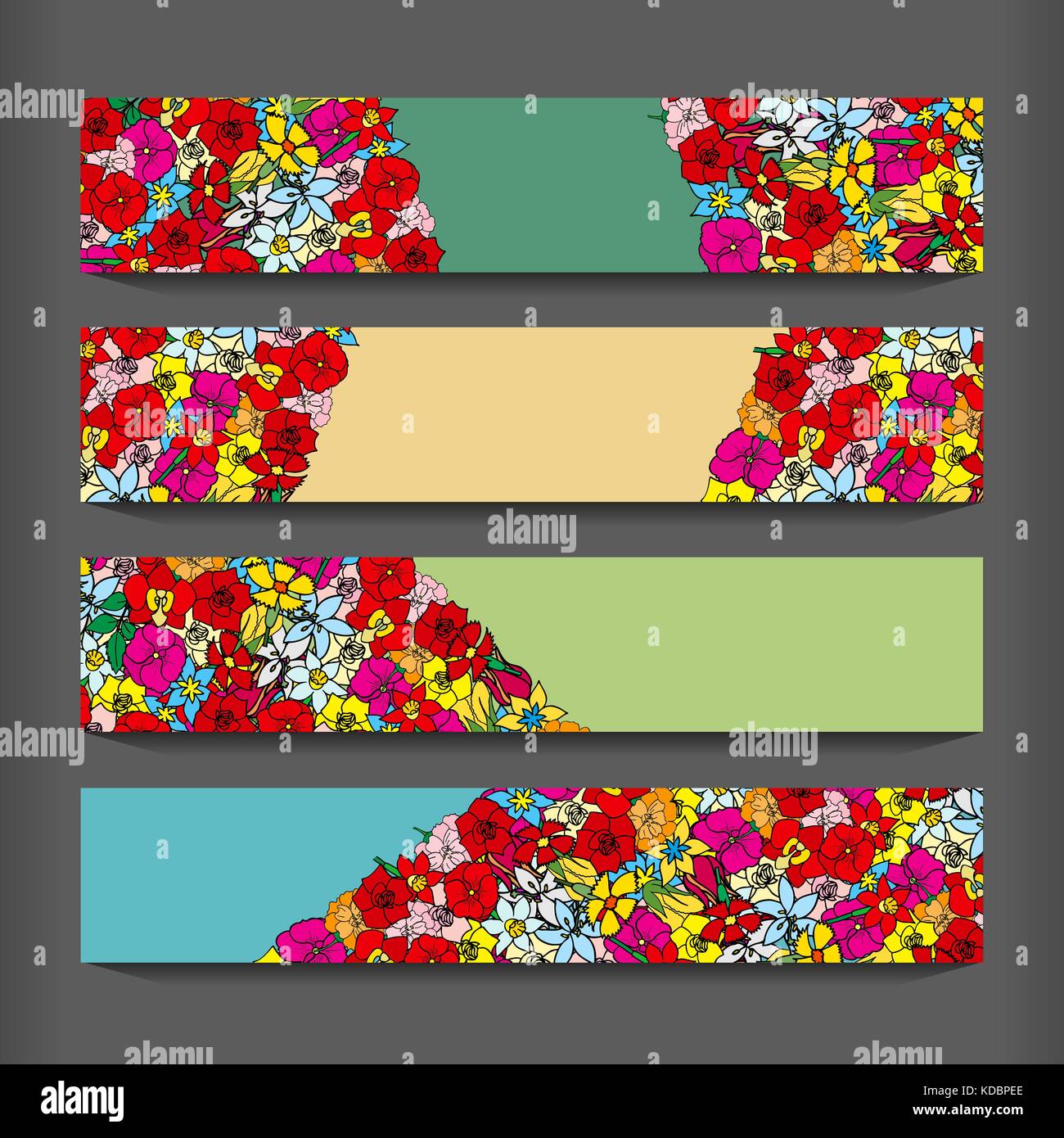 Abstract flowers pattern cards set. vector illustration image Stock ...