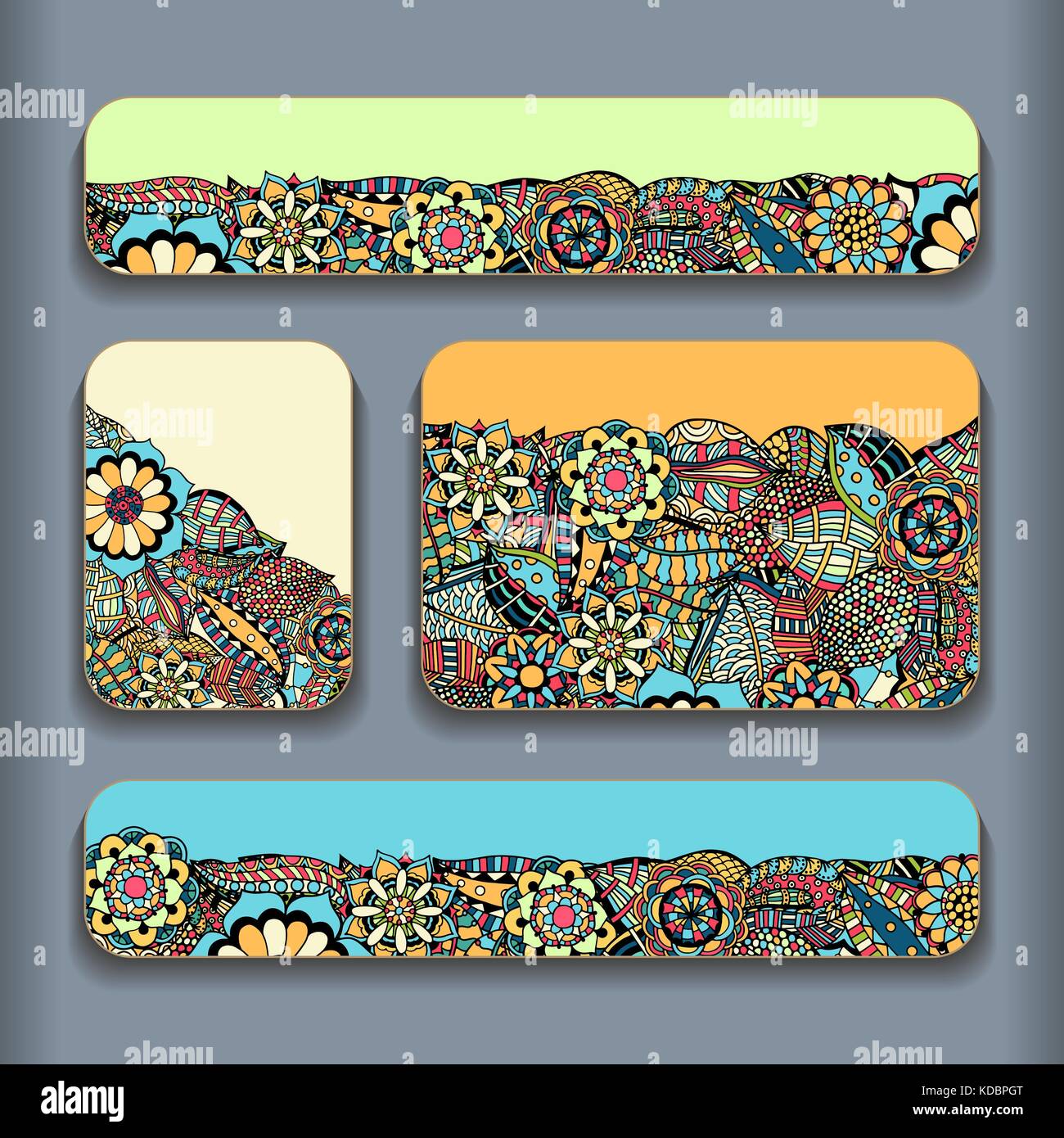 Abstract ethnic pattern cards set. vector illustration image Stock ...