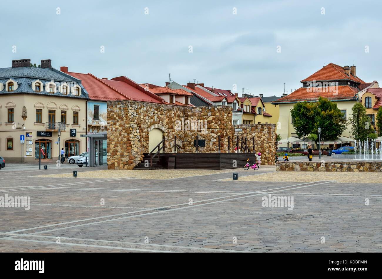 OLKUSZ, POLAND - AUGUST 13, 2017: Beautiful market in Olkusz Town, Poland. Stock Photo