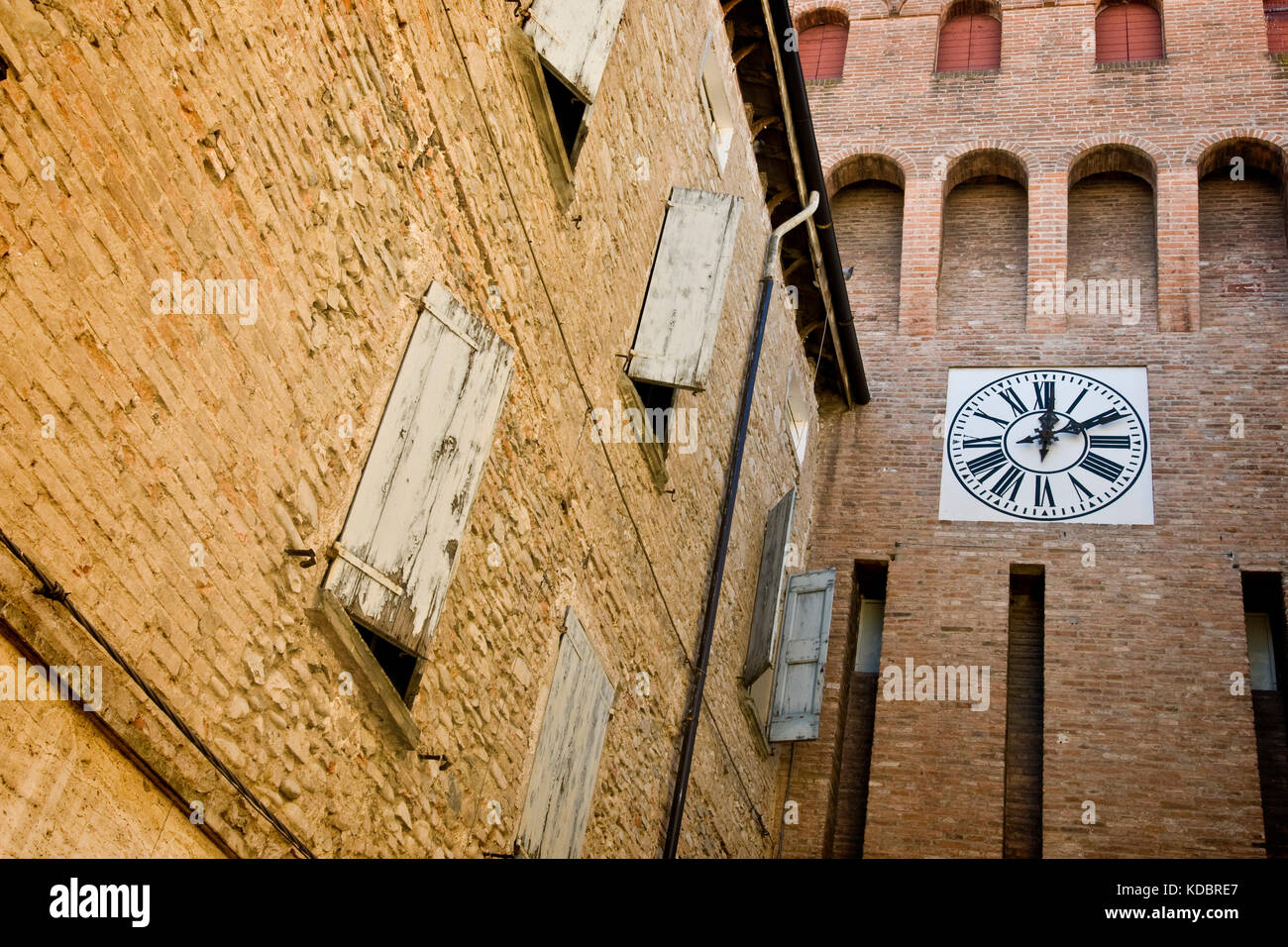 Clock tower, Vignola, Emilia Romagna, Italy Stock Photo