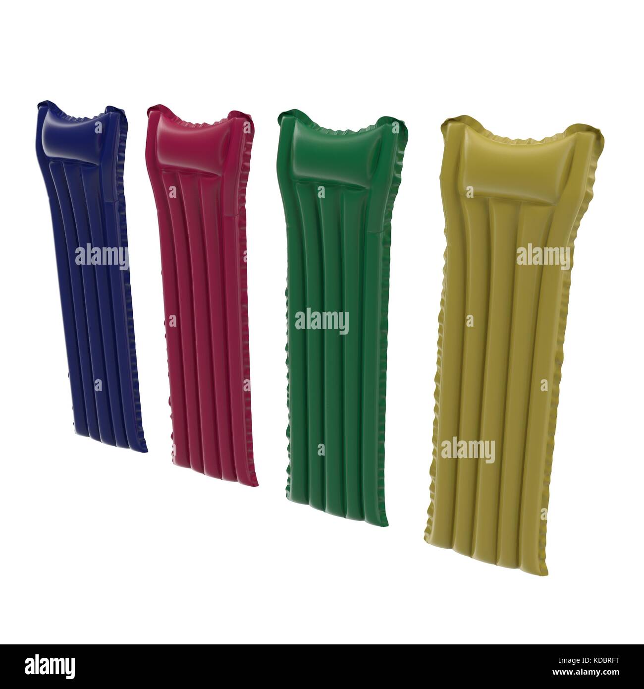 Inflatable Air Mattresses Set isolated on white background Stock Photo