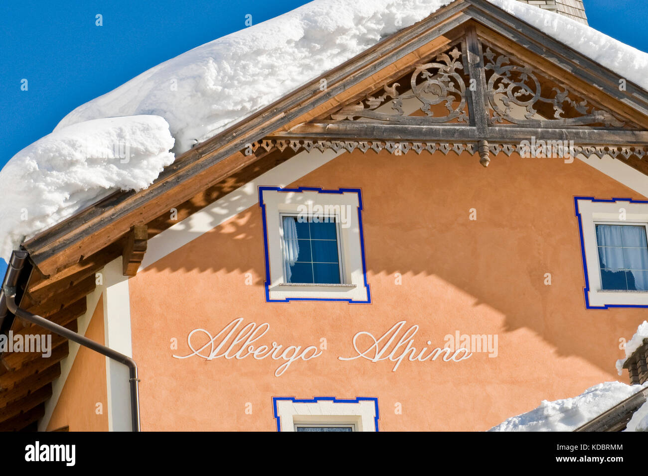 Italy Veneto Pieve Di Livinallongo Albergo Alpino Hotel Stock Photo Alamy
