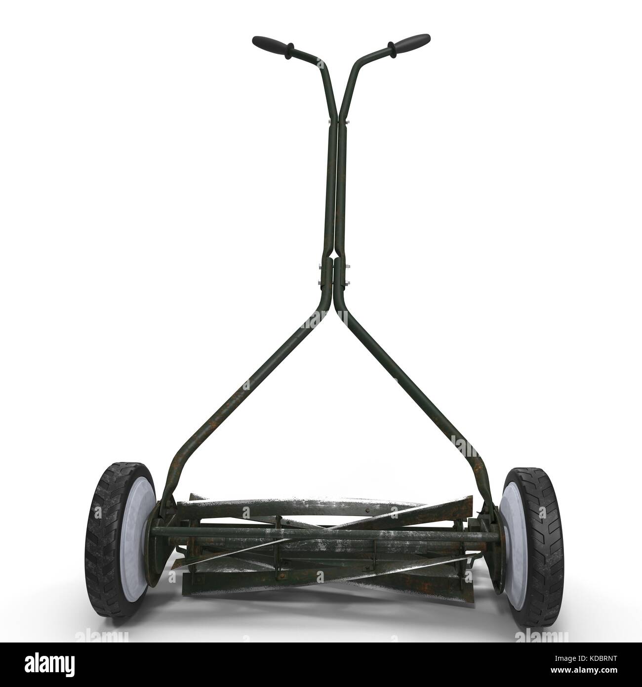 Rusty Antique Push Mower isolated on white Stock Photo Alamy