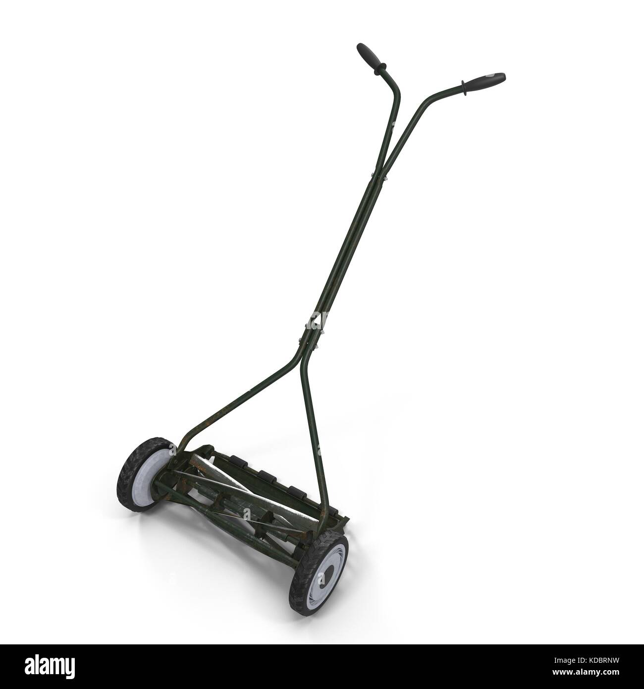 Rusty Antique Push Mower isolated on white Stock Photo Alamy