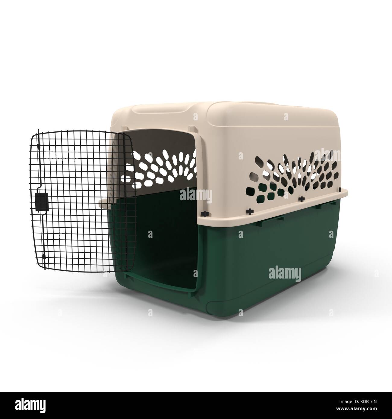 open pet carrier isolated on white background Stock Photo Alamy
