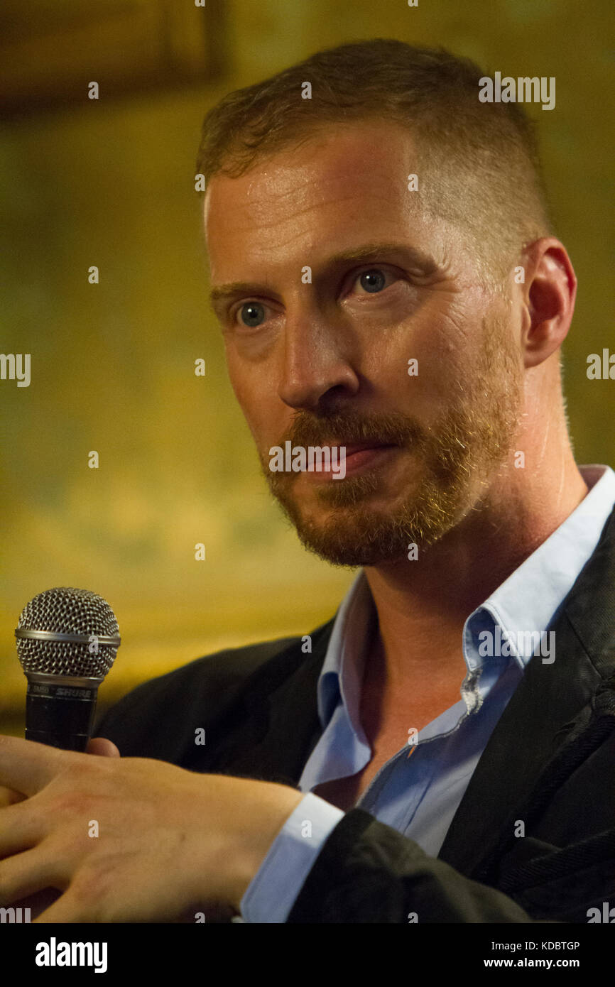 Italy. 11th Oct, 2017. Torino, Italy. 11th October 2017. American novelist and writer Andrew Sean Greer during a book launch at Circolo dei Lettori in Torino. Credit: Marco Destefanis/Pacific Press/Alamy Live News Stock Photo