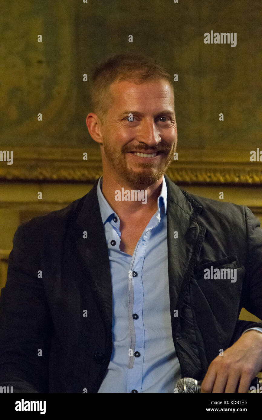 Italy. 11th Oct, 2017. Torino, Italy. 11th October 2017. American novelist and writer Andrew Sean Greer during a book launch in Torino (Italy). Credit: Marco Destefanis/Pacific Press/Alamy Live News Stock Photo