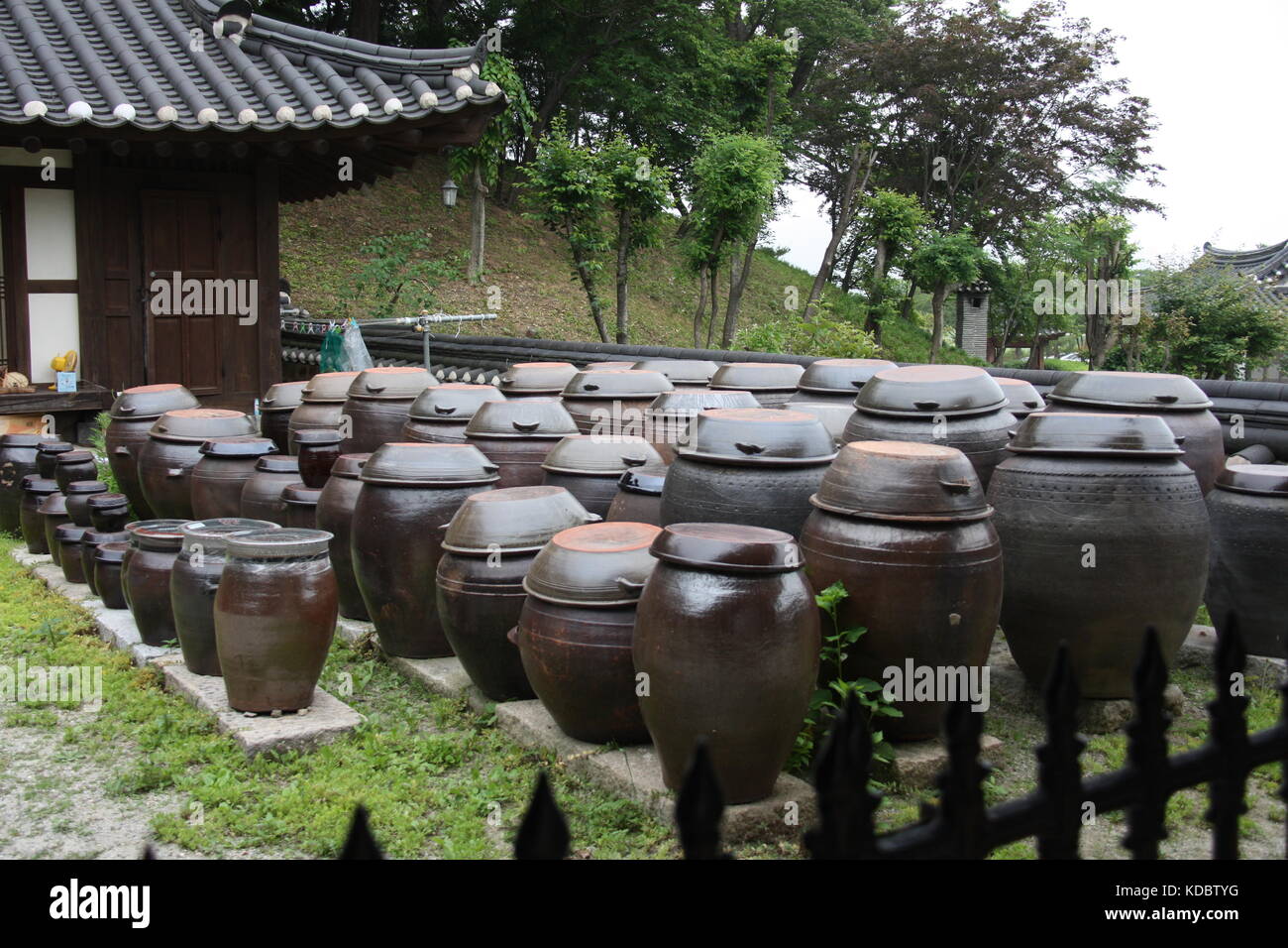 South Korean Traditional Pots Stock Photo