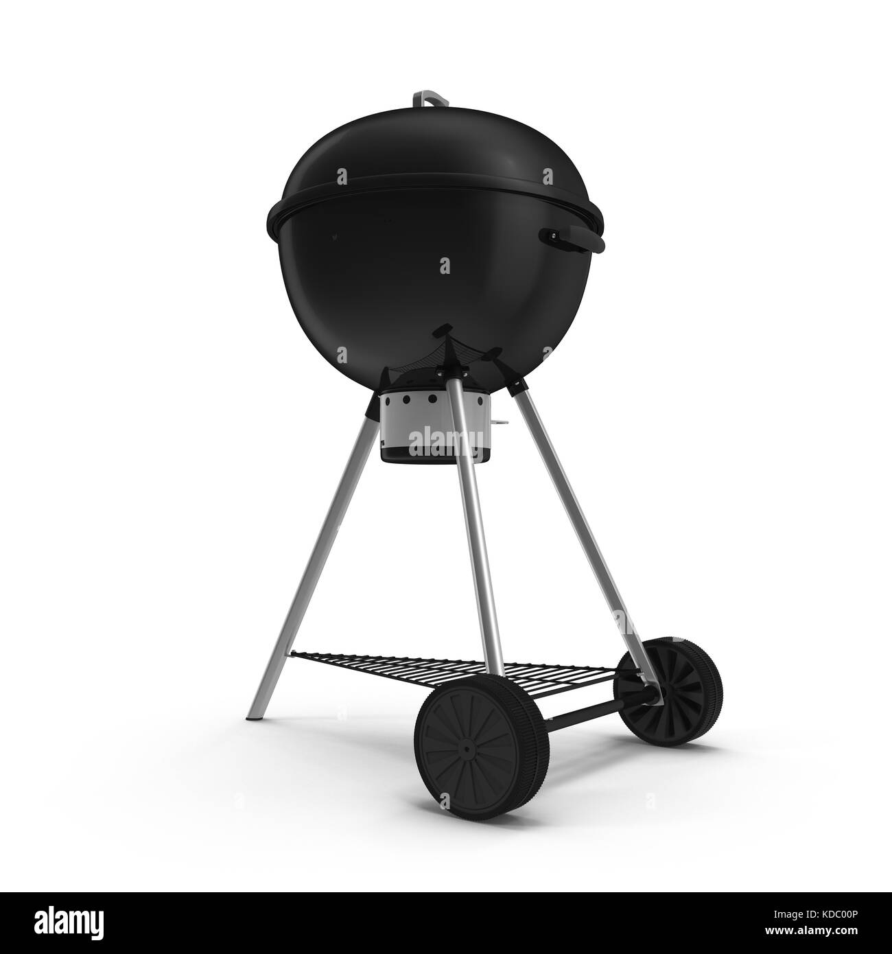 Kettle barbecue grill with cover isolated on white Stock Photo Alamy