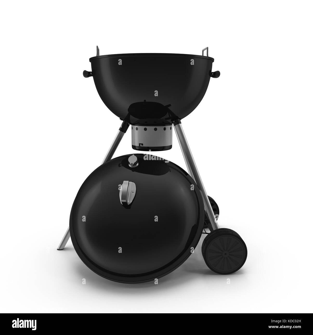 Kettle barbecue grill with cover isolated on white Stock Photo Alamy