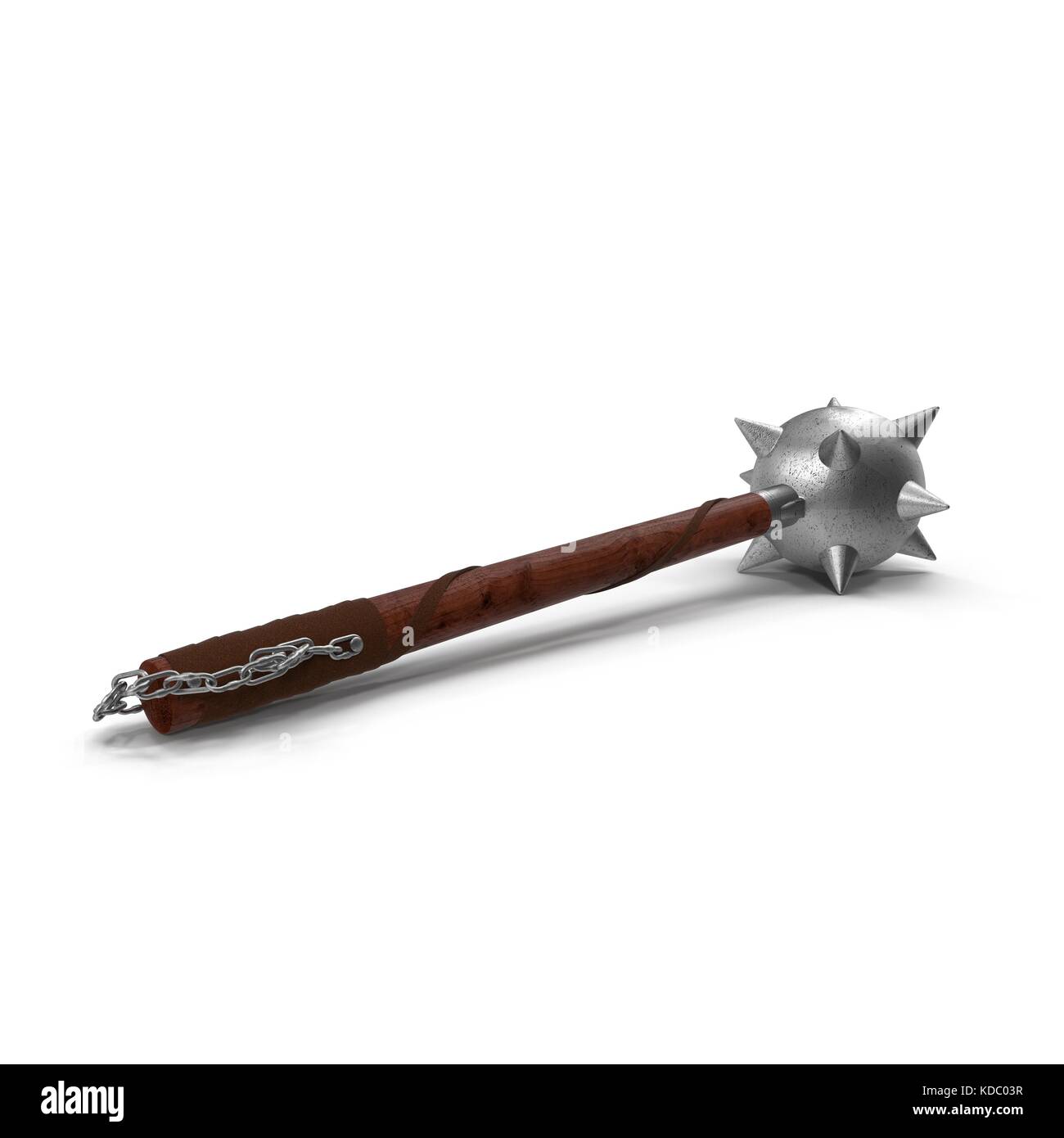 Old medieval iron mace isolated over white Stock Photo Alamy
