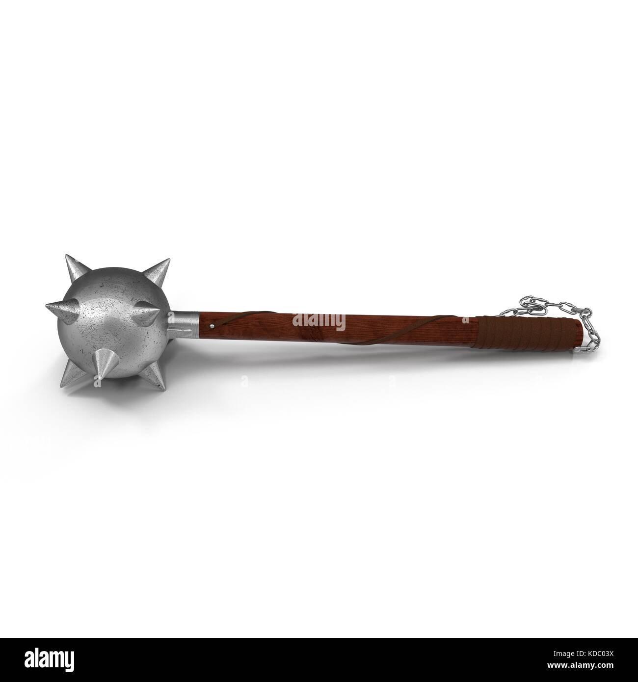 Old medieval iron mace isolated over white Stock Photo Alamy