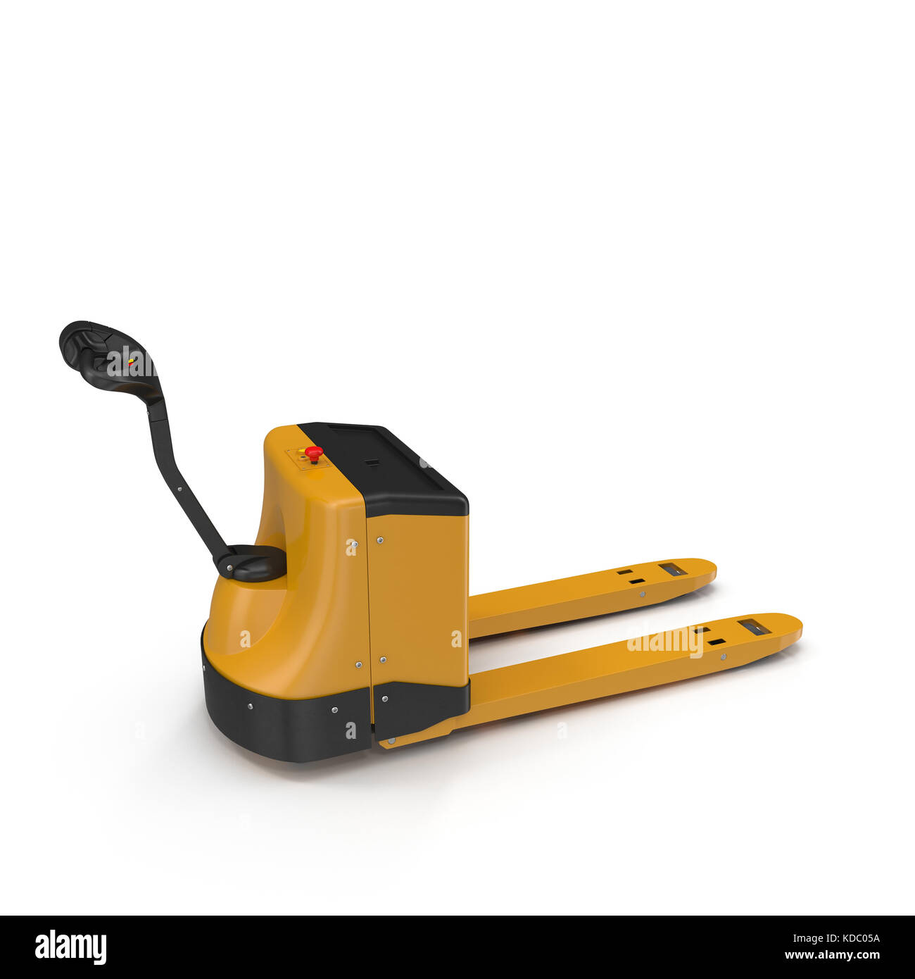 Powered Pallet Jack Yellow isolated on white Stock Photo - Alamy