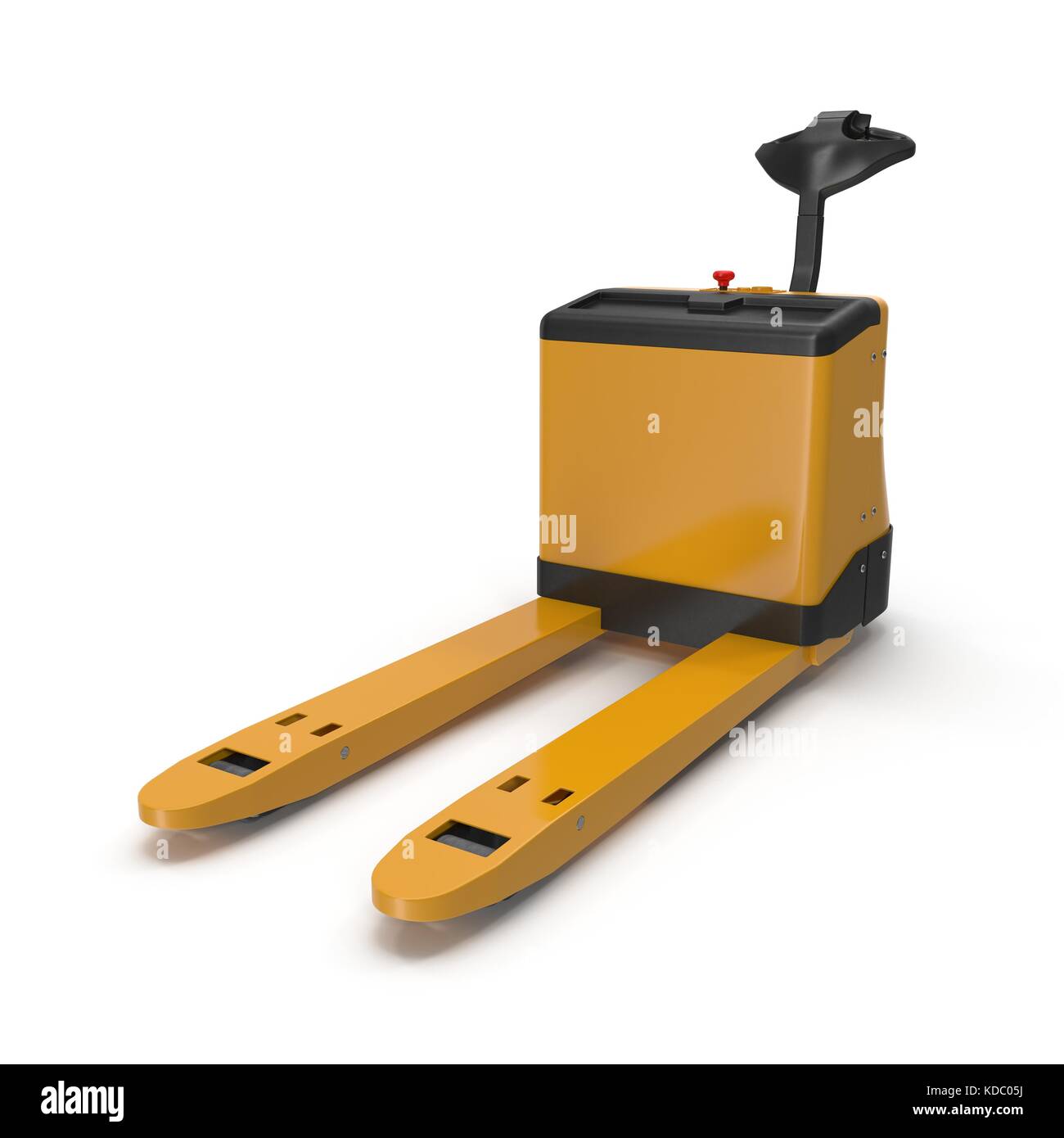 Powered Pallet Jack Yellow isolated on white Stock Photo Alamy