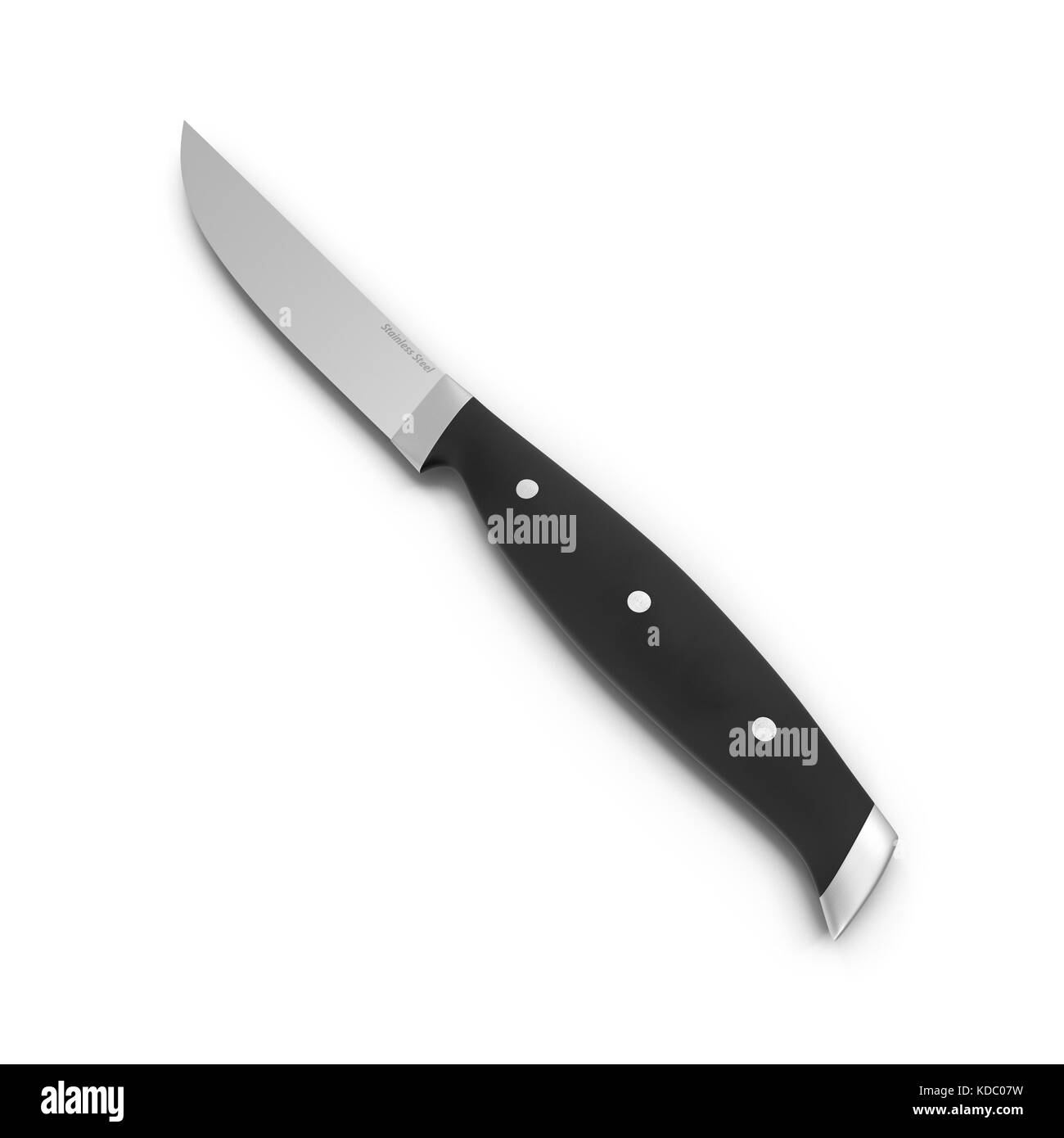 Steak knife, with black handle, isolated on white Stock Photo Alamy