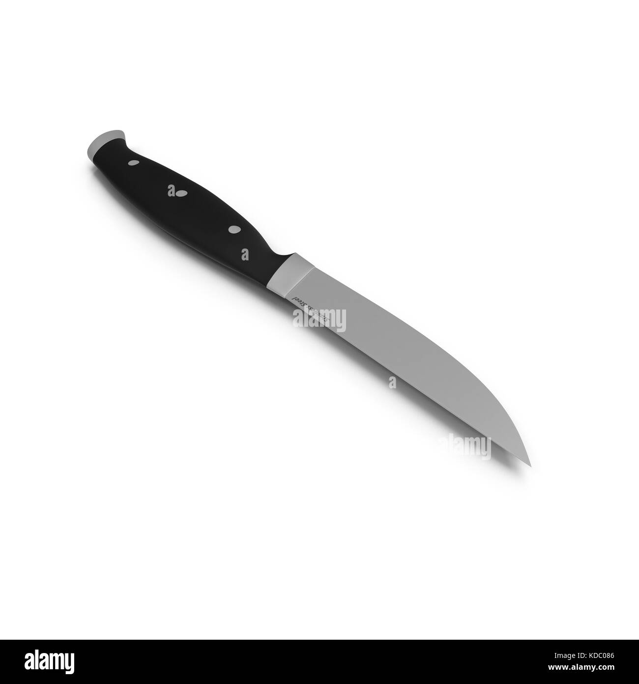 Steak knife, with black handle, isolated on white Stock Photo Alamy