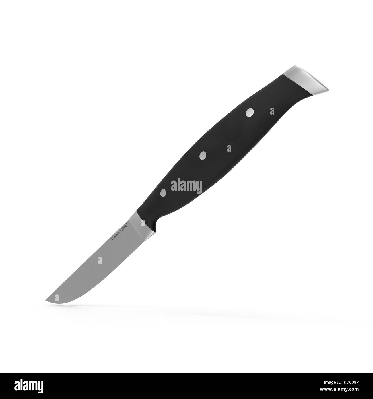 Steak knife, with black handle, isolated on white Stock Photo Alamy