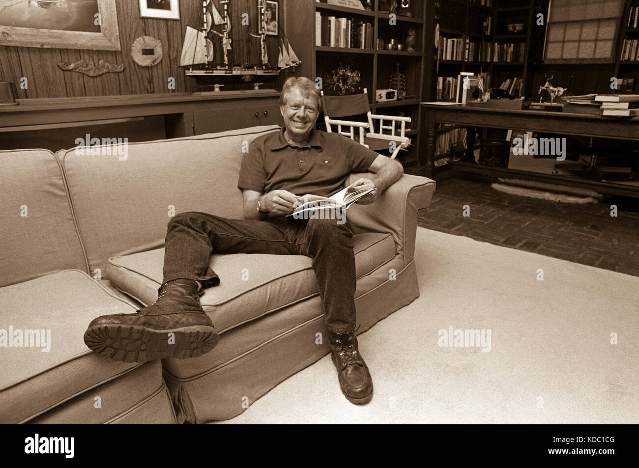 President Elect Jimmy Carter in his study in his Plains,