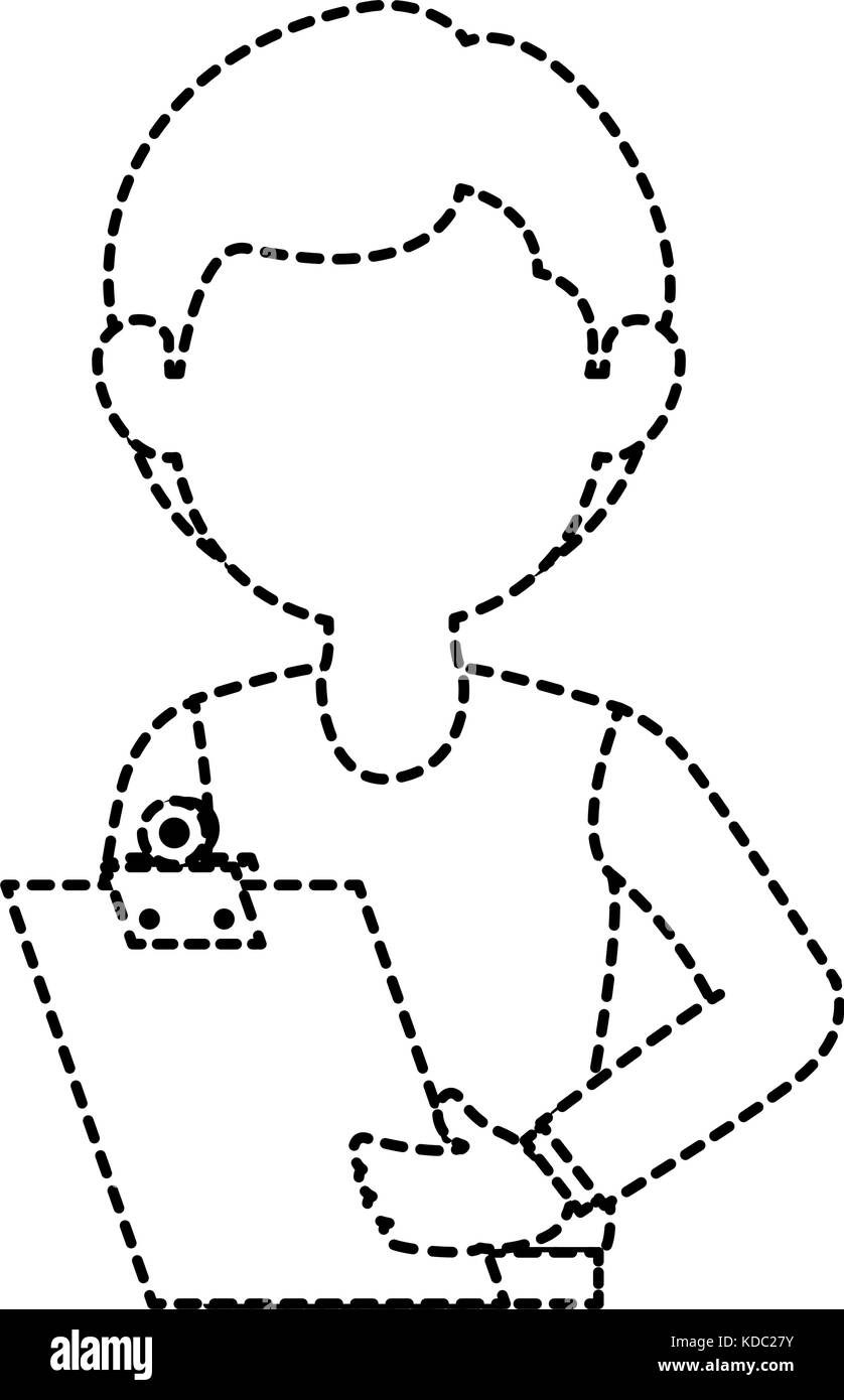 delivery worker with clipboard avatar character vector illustration ...