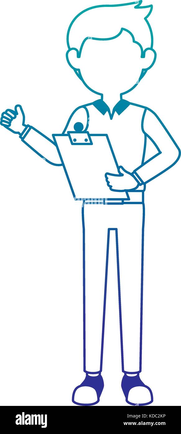 delivery worker with clipboard avatar character vector illustration ...