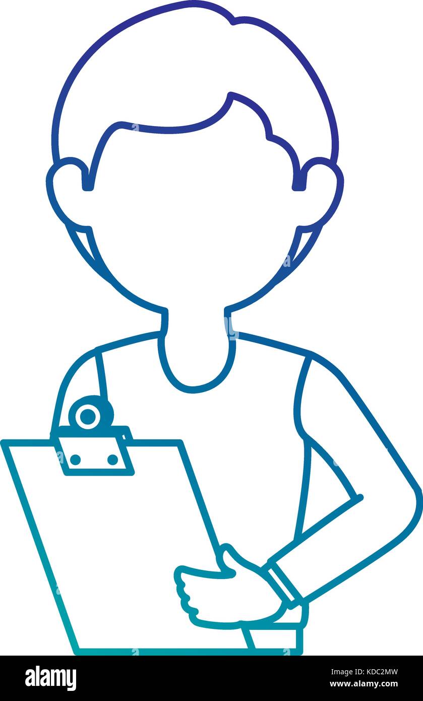 delivery worker with clipboard avatar character vector illustration ...