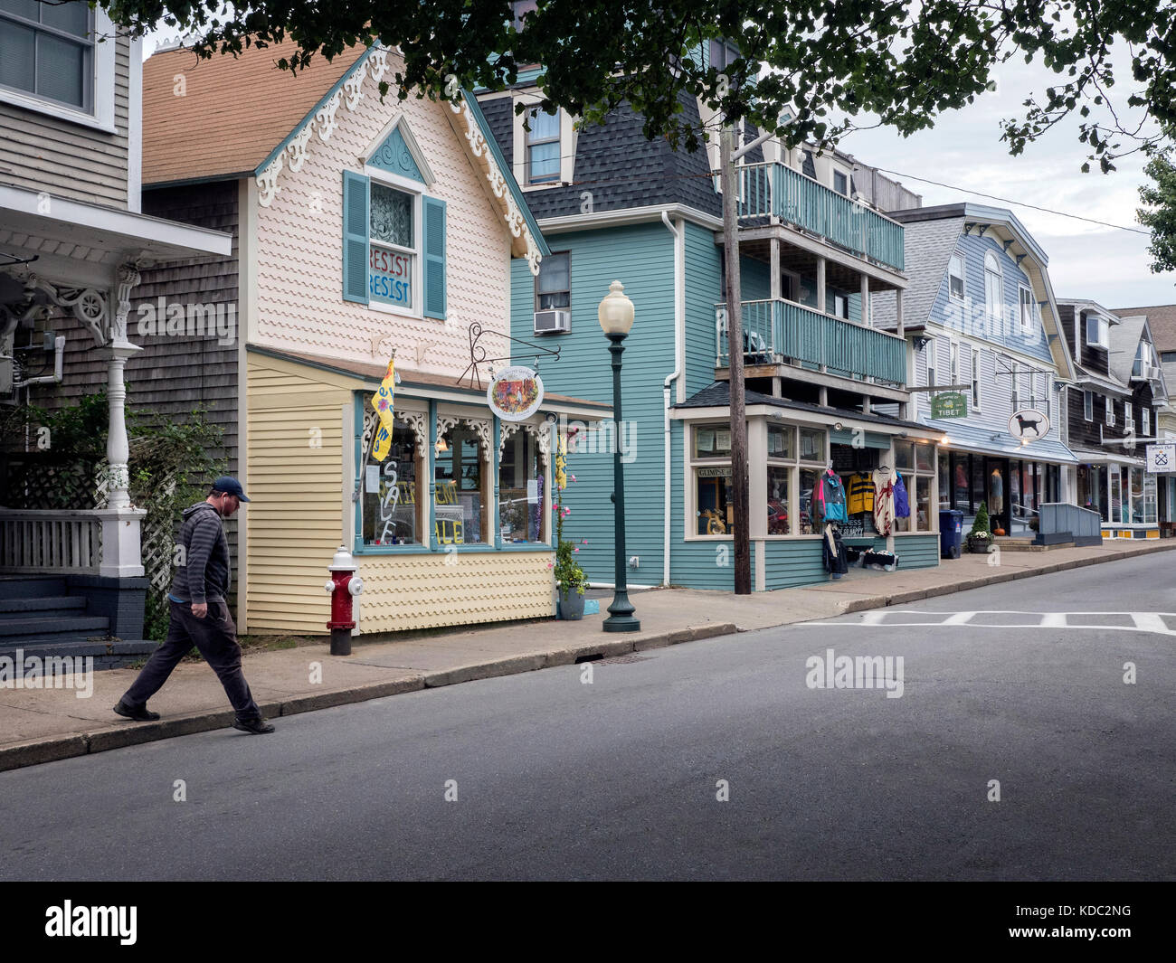 Main Street Oak Bluffs Martha's Vineyard MA USA Stock Photo Alamy