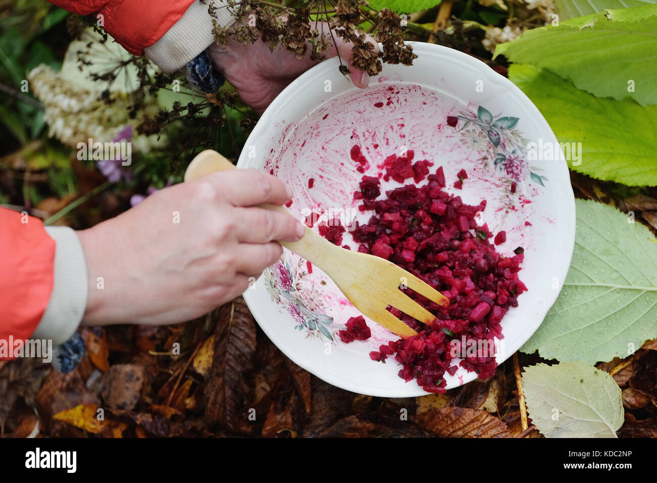 Throwing Away Food Waste Stock Photo Alamy