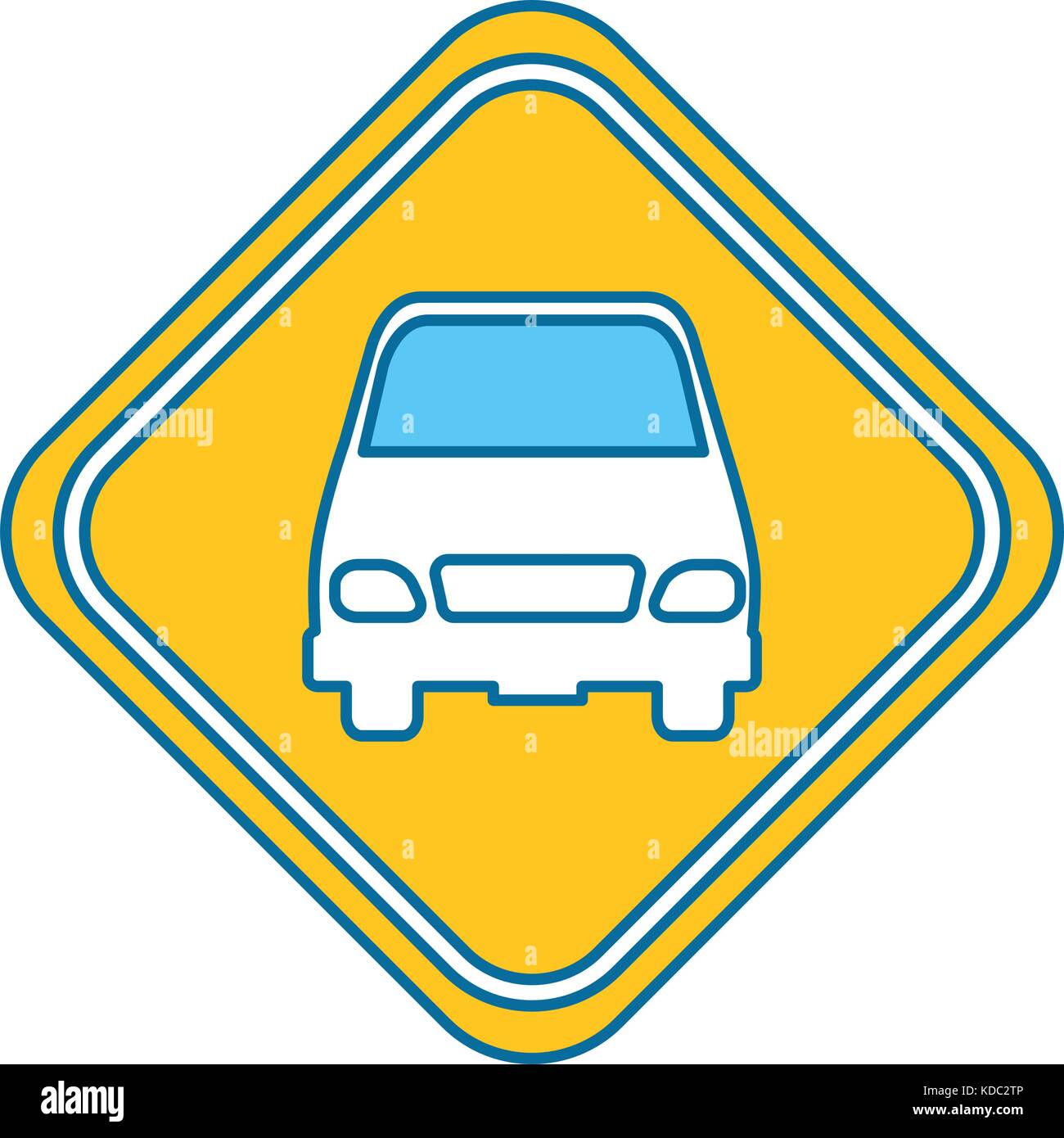 traffic signal with car vector illustration design Stock Vector Image ...