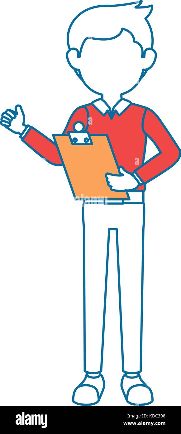 delivery worker with clipboard avatar character vector illustration ...