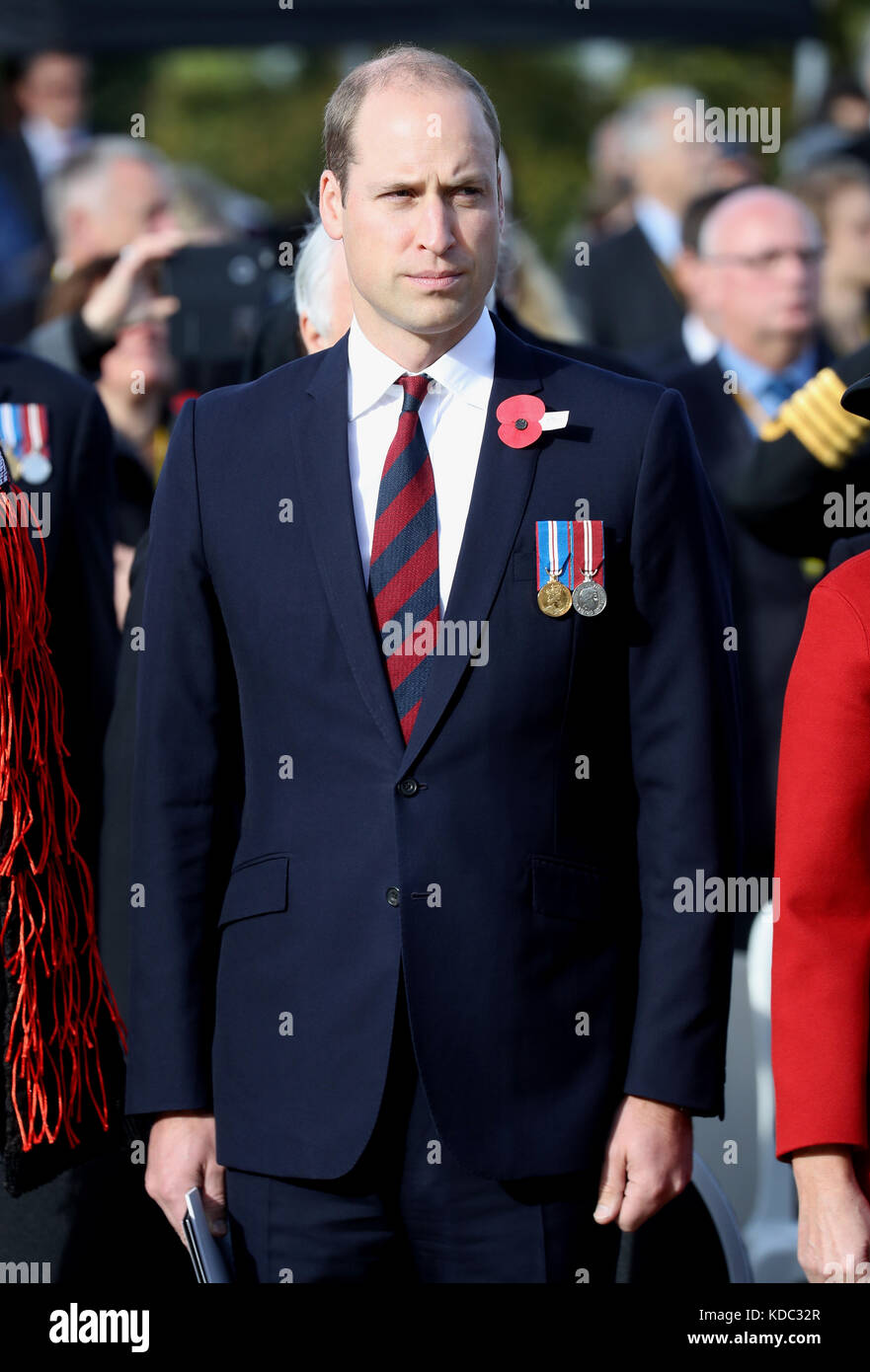 The Duke of Cambridge during the New Zealand national commemoration for the Battle of Passchendaele at Tyne Cot Cemetery, Belgium. Stock Photo