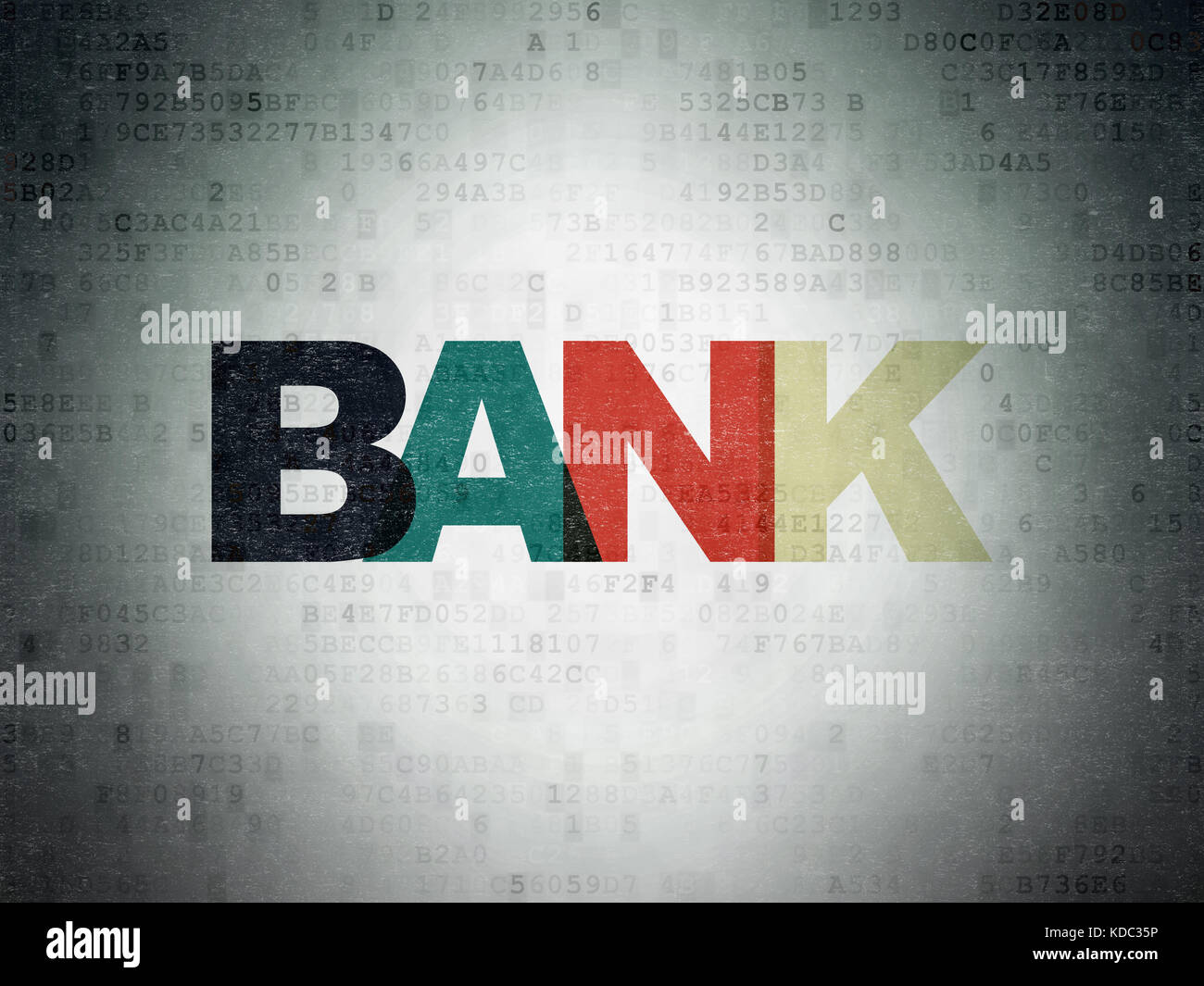 Currency concept: Bank on Digital Data Paper background Stock Photo - Alamy